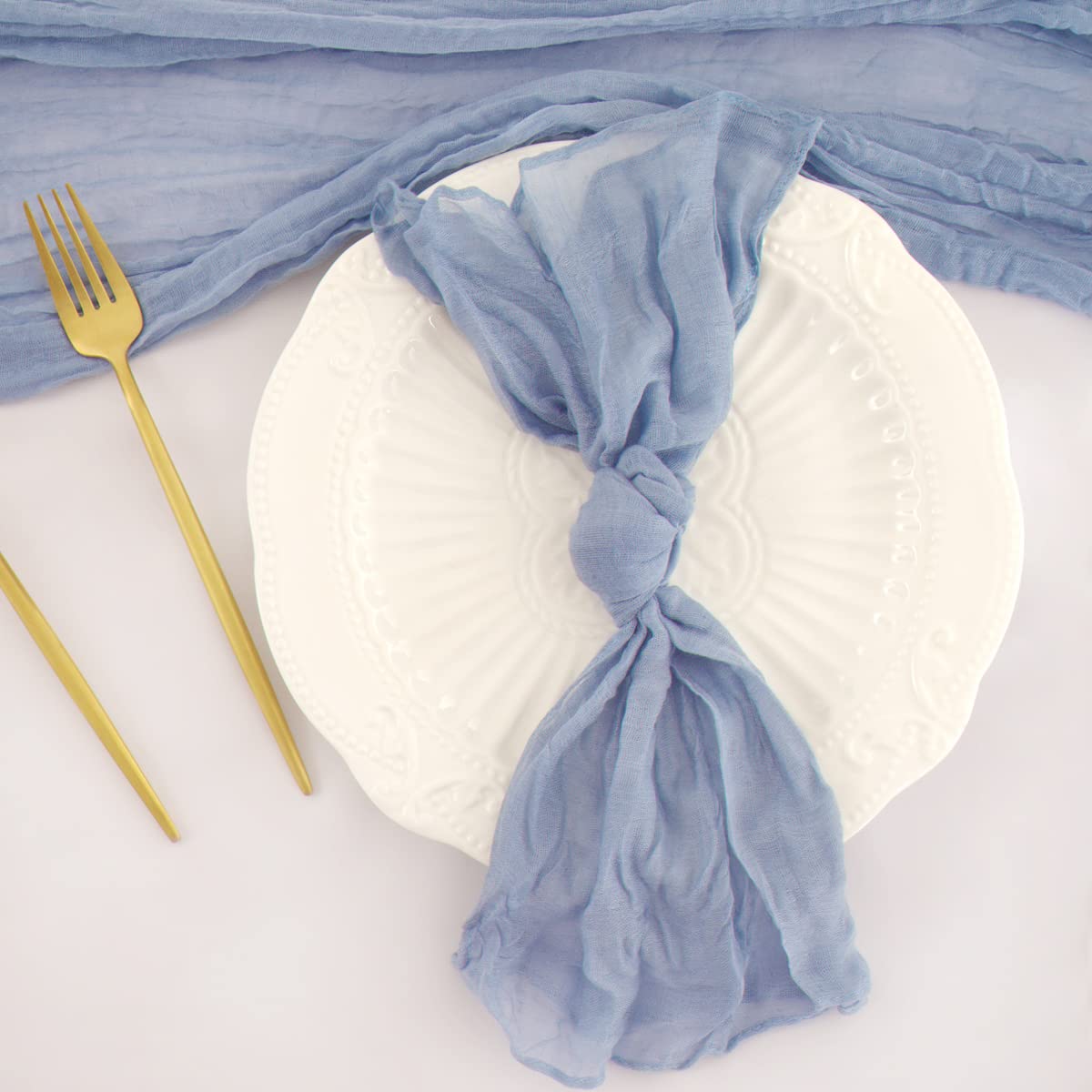 Socomi Dusty Blue Cheesecloth Napkins Easter Spring Napkins Set Of 10 Boho Washable Dinner Table Napkins For Wedding Party Baby