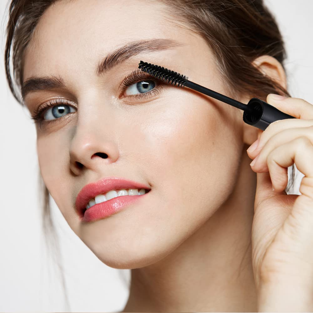 YITOU 4 Pack 10ml Empty Mascara Tubes with Brush Wand, Plastic, Black, Refillable for DIY Cosmetics