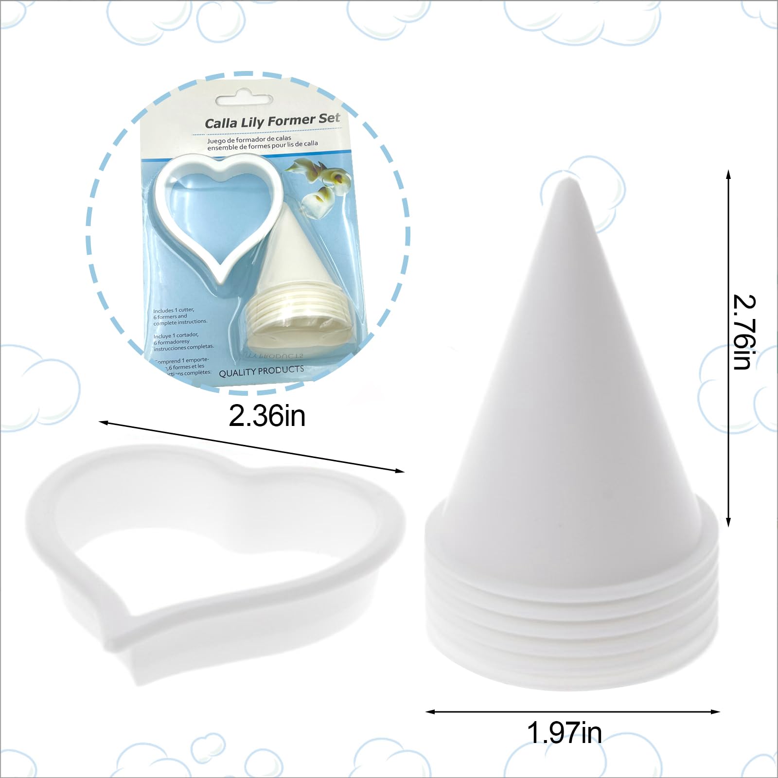 Joinor Cake Flower Calla Lily Former Cutter Sugarcraft Decorating Set Of 7