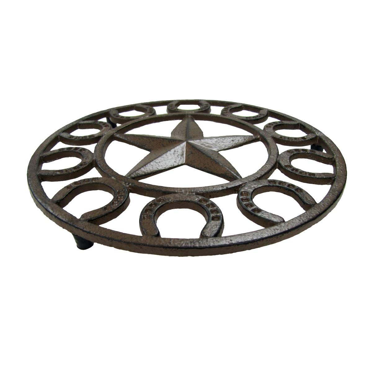 Treasure Gurus Large Metal Horseshoe Star Oven Trivet Hot Dish Pot Pan Holder Rustic Kitchen Wall Art Decor