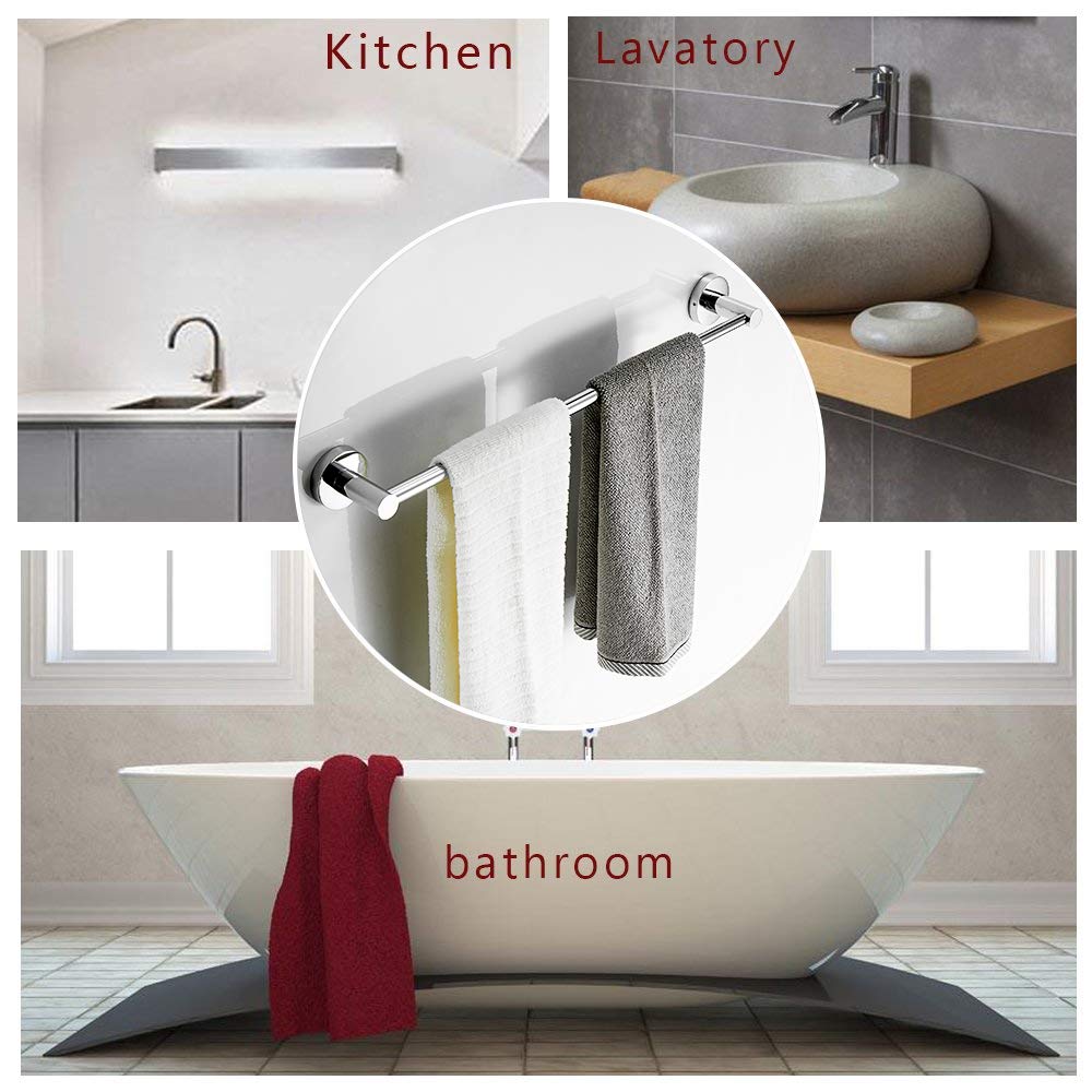 Besy Adjustable 15.9 To 28.6 Inch Single Bath Towel Bar Rack For Bathroom Accessories Sus304 Stainless Steel Towel Holder, Wall