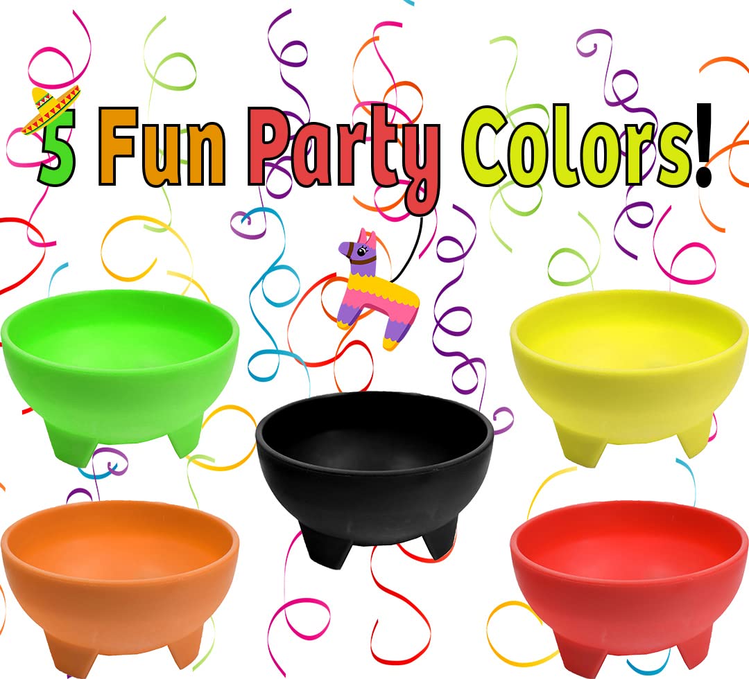 Black Duck Brand Set Of 8 Multi Color 4.5'' Diameter, 12 Oz Salsa Bowls - Serving Bowls - Dipping Bowls