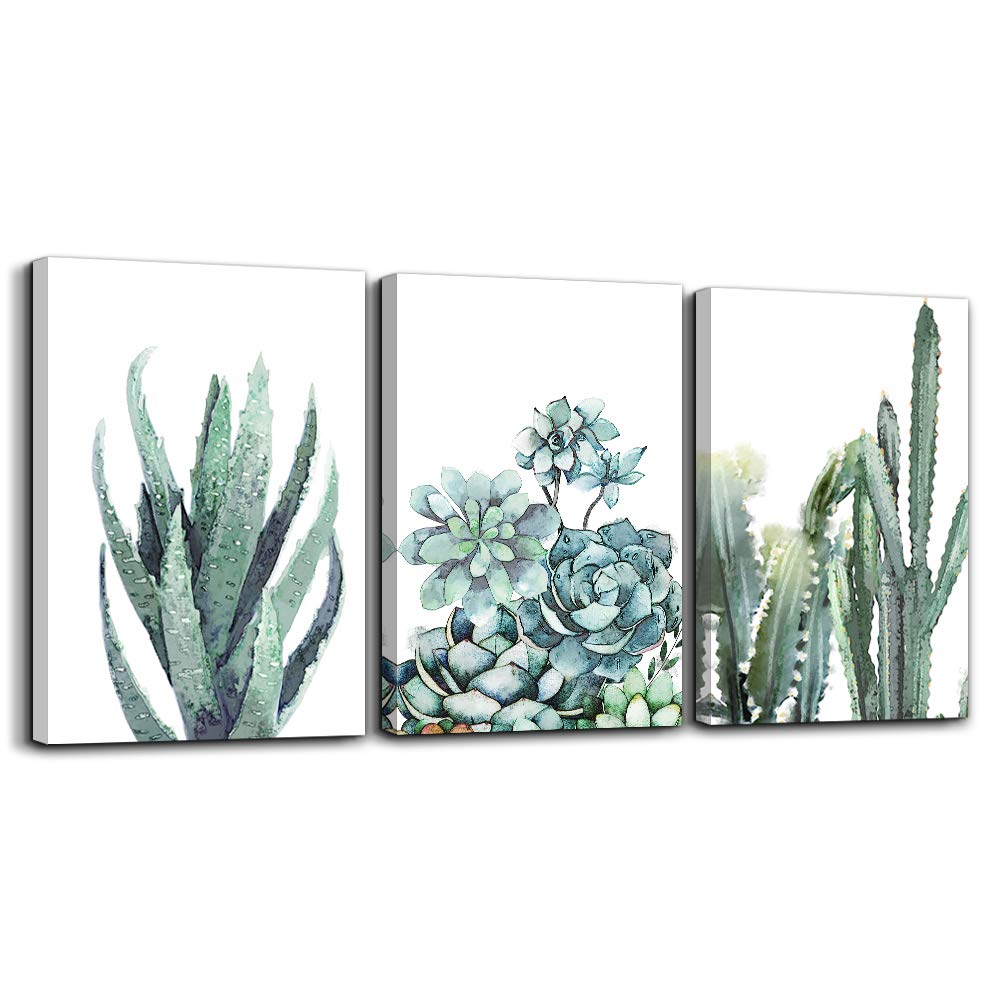 Canvas Wall Art For Living Room Bathroom Wall Decor For Bedroom Kitchen Artwork Canvas Prints Green Plant Flowers Painting 12''