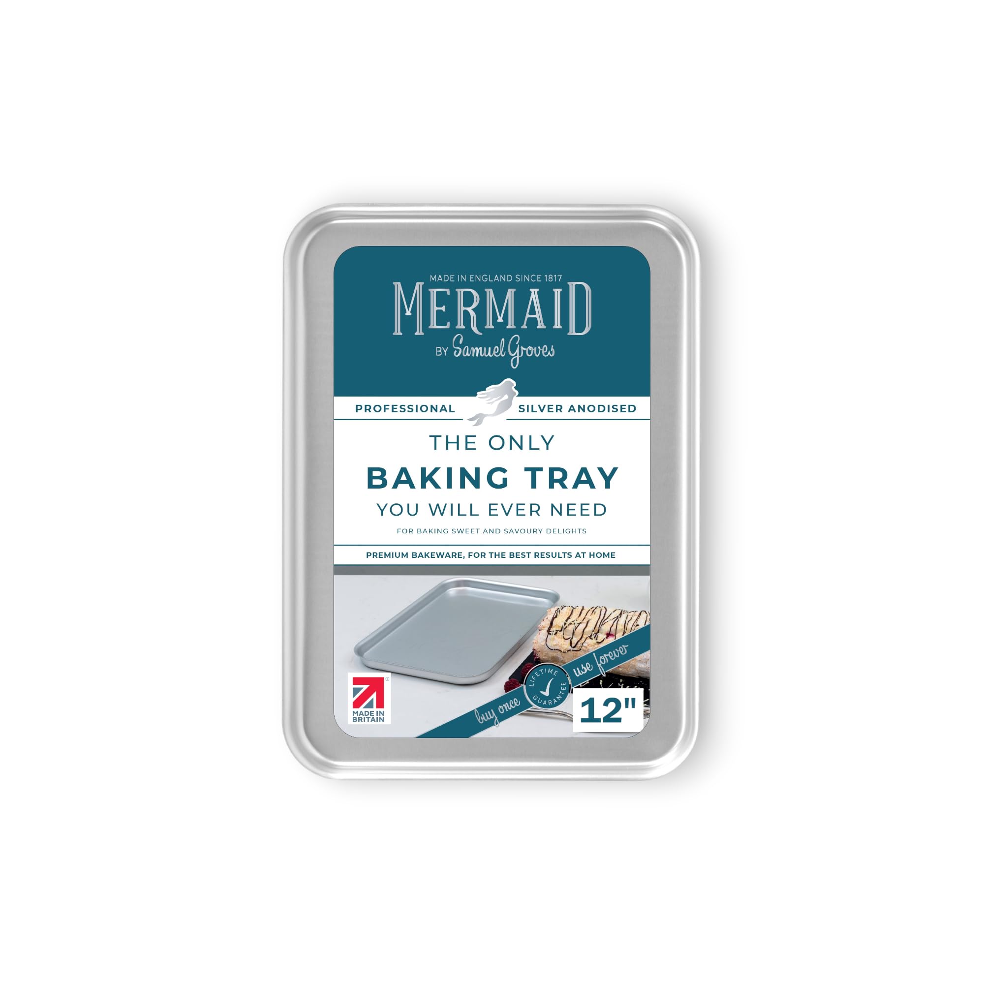 Mermaid Silver Anodised Aluminium Baking Tray Sheets Made In England (Baking Tray, 12)
