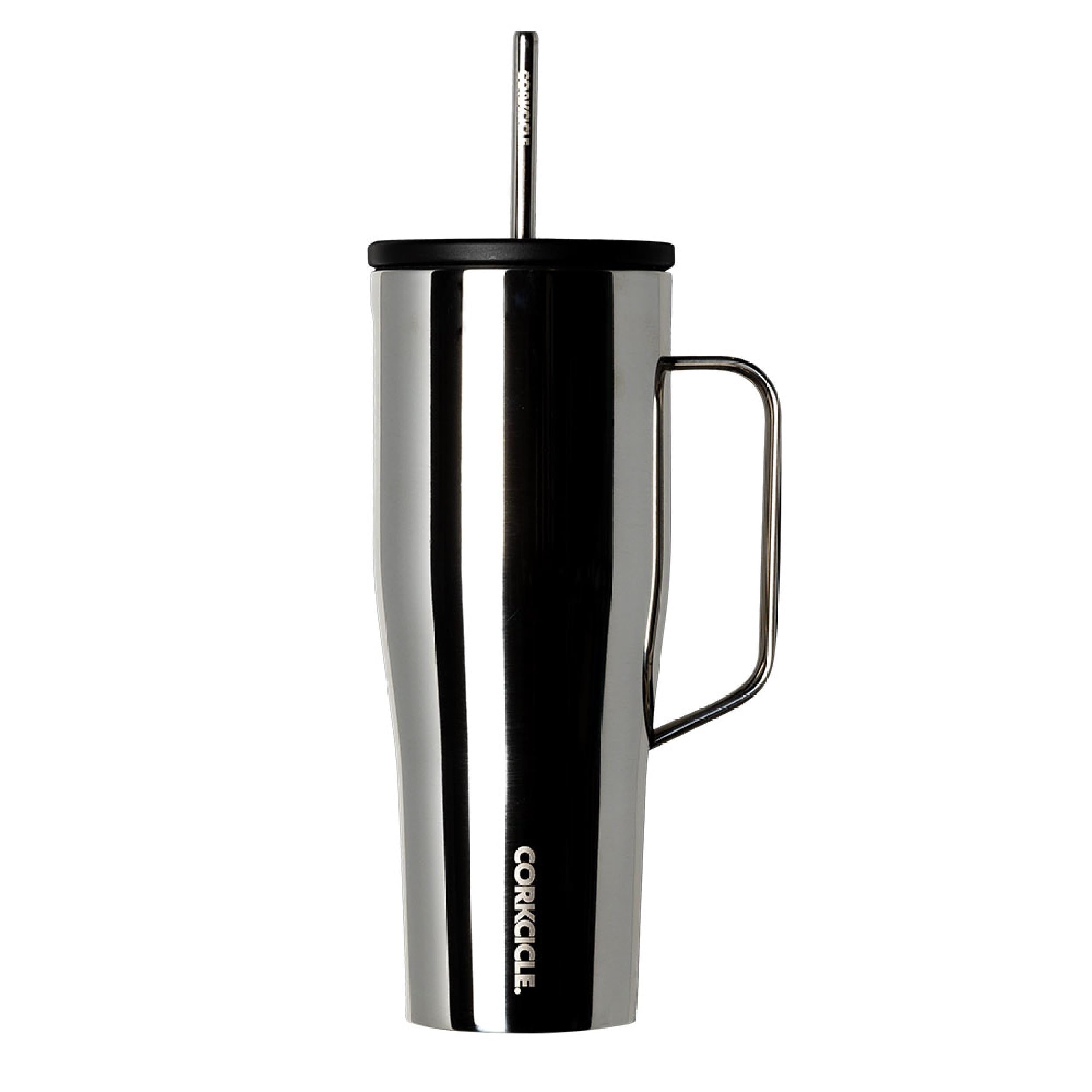Corkcicle Cold Cup XL Insulated Tumbler with Handle, Lid, & Straw, Tungsten, 30 oz - Reusable Cupholder Friendly Water Bottle Ke