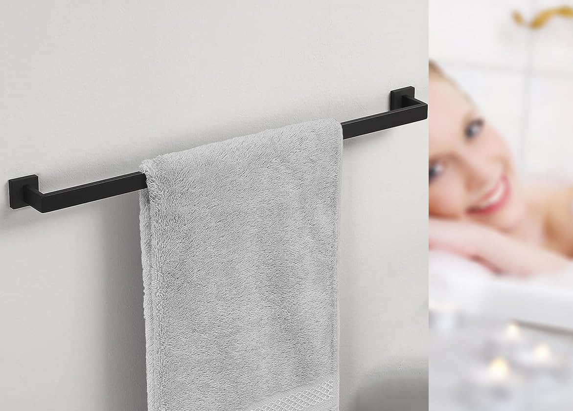 32 Inch Towel Bar 2 Pack For Bathrooms 12/16/24/28/32/36 Inch Stainless Steel 304 Matte Black Towel Holder Modern Square Towel R