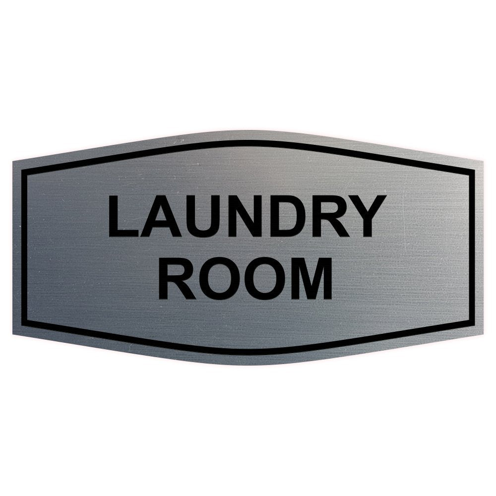 Fancy Laundry Room Sign (Brushed Silver) - Small 1 Pack