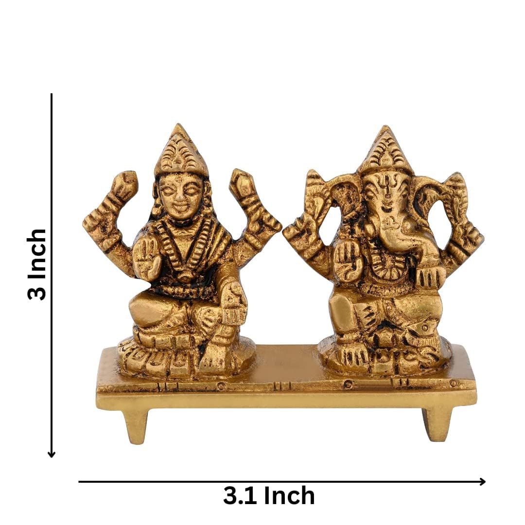 Shreeyaash Antique Finish Brass Ganesh Laxmi Set Statue Idol Murti Moorti Statue Lakshmi Ganesha Idols Statue For Diwali Gifts P