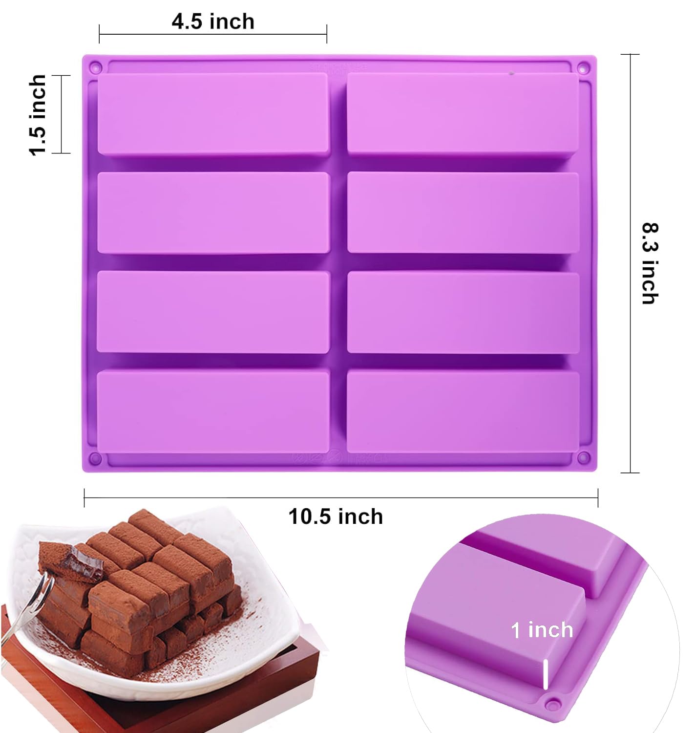 Premium Nonstick Silicone Mold For Granola Bars - Set Of 2 | Easy Release, Effortless Cleaning, And Durable | Ideal For Baking,