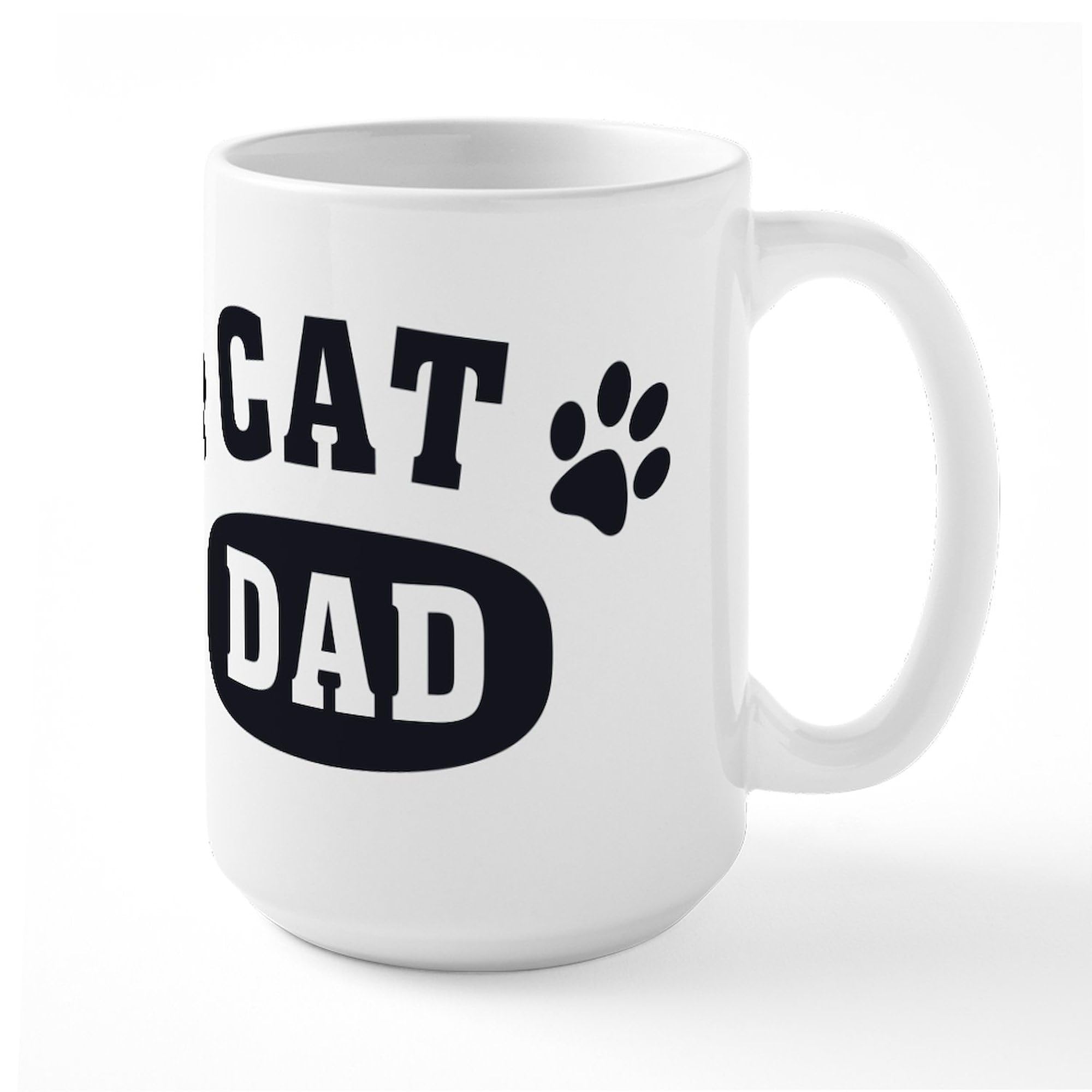 CafePress Cat Dad [B/W] Large Mug 15 oz (444 ml) Ceramic Coffee Mug