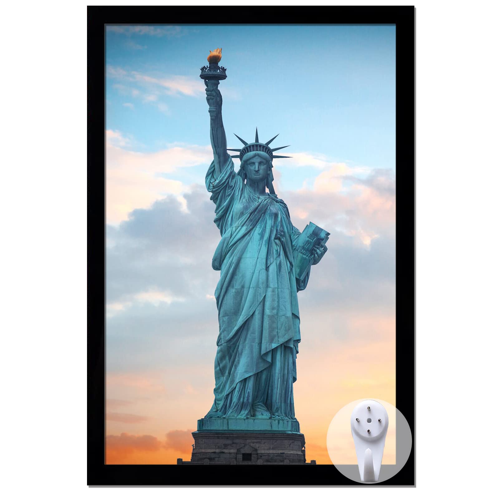 OMAIGAR 16x24 Picture Frame for 16by24 Poster Photo Canvas Certificate Black High Transparent Photo Frame Wall Desktop Horizonta