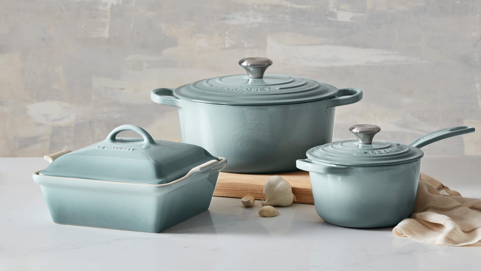 Le Creuset Enameled Cast Iron Signature Saucepan, 2.25 Qt., Sea Salt