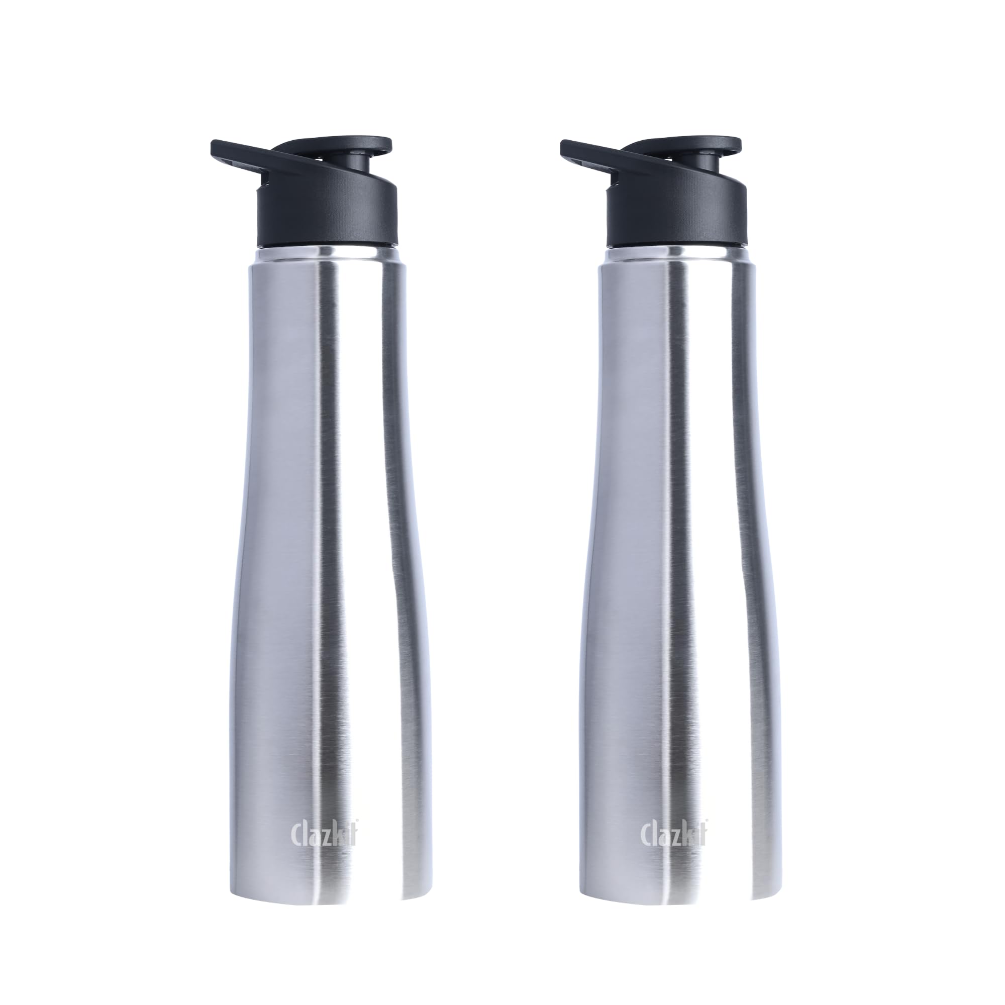 Clazkit Optimus Sporty Stainless Steel Water Bottle 1000Ml Set Of 2|Isi Certified| Leakproof, Rust-Free, Bpa-Free, Durable For C