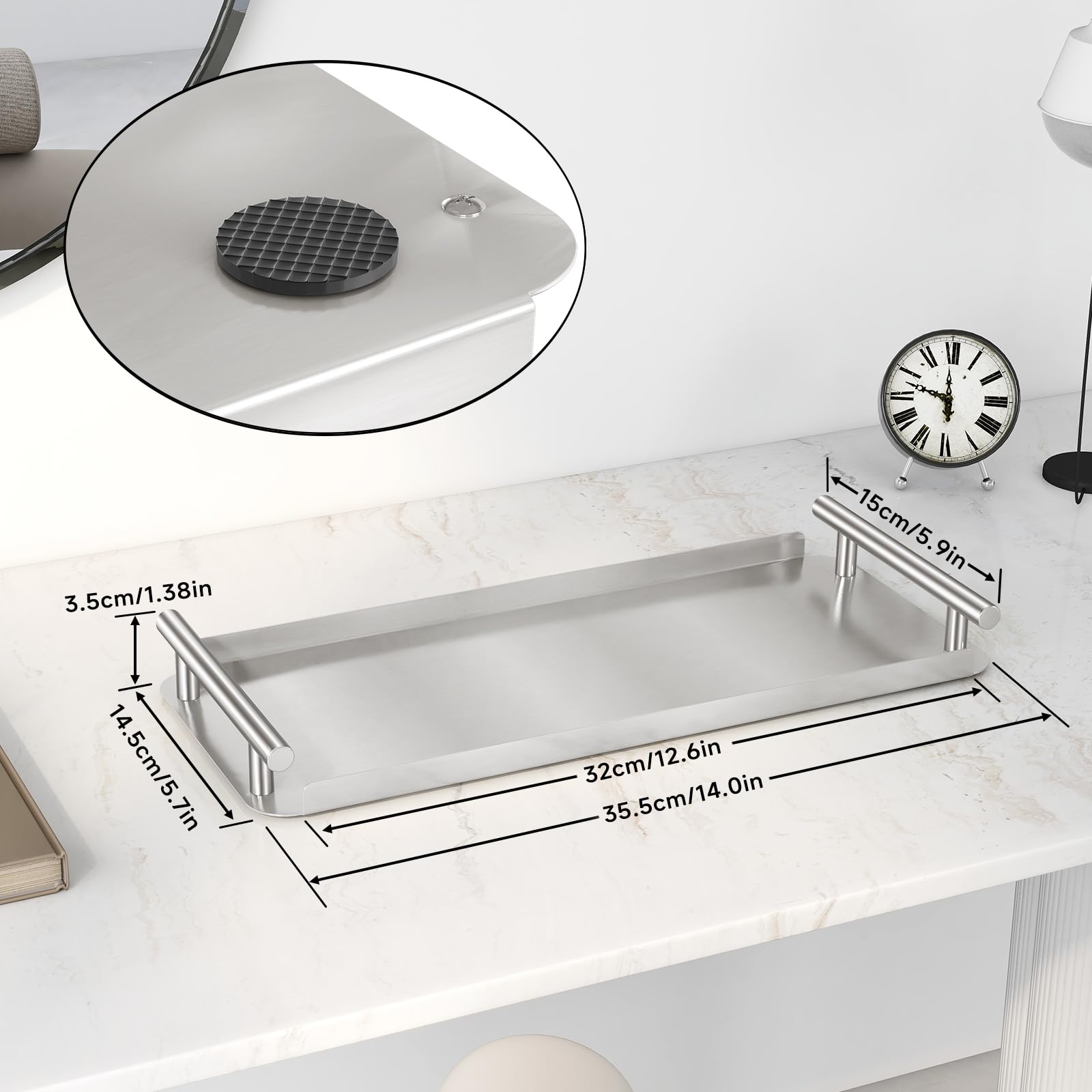 Toilet Paper Basket, Stainless Steel Toilet Tank Tray With Handle For Organizing - Toilet Paper Basket Storage For Toilet Tank,