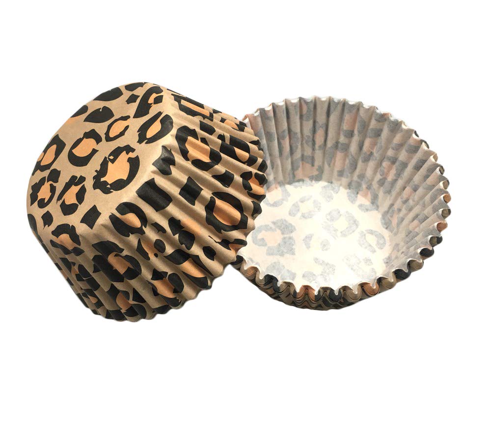 Royalty Essentials Standard Leopard Animal Print Cupcake Liners Liner Wrappers Leopard Baking Cups Wild One Toppers Wrappers Dec