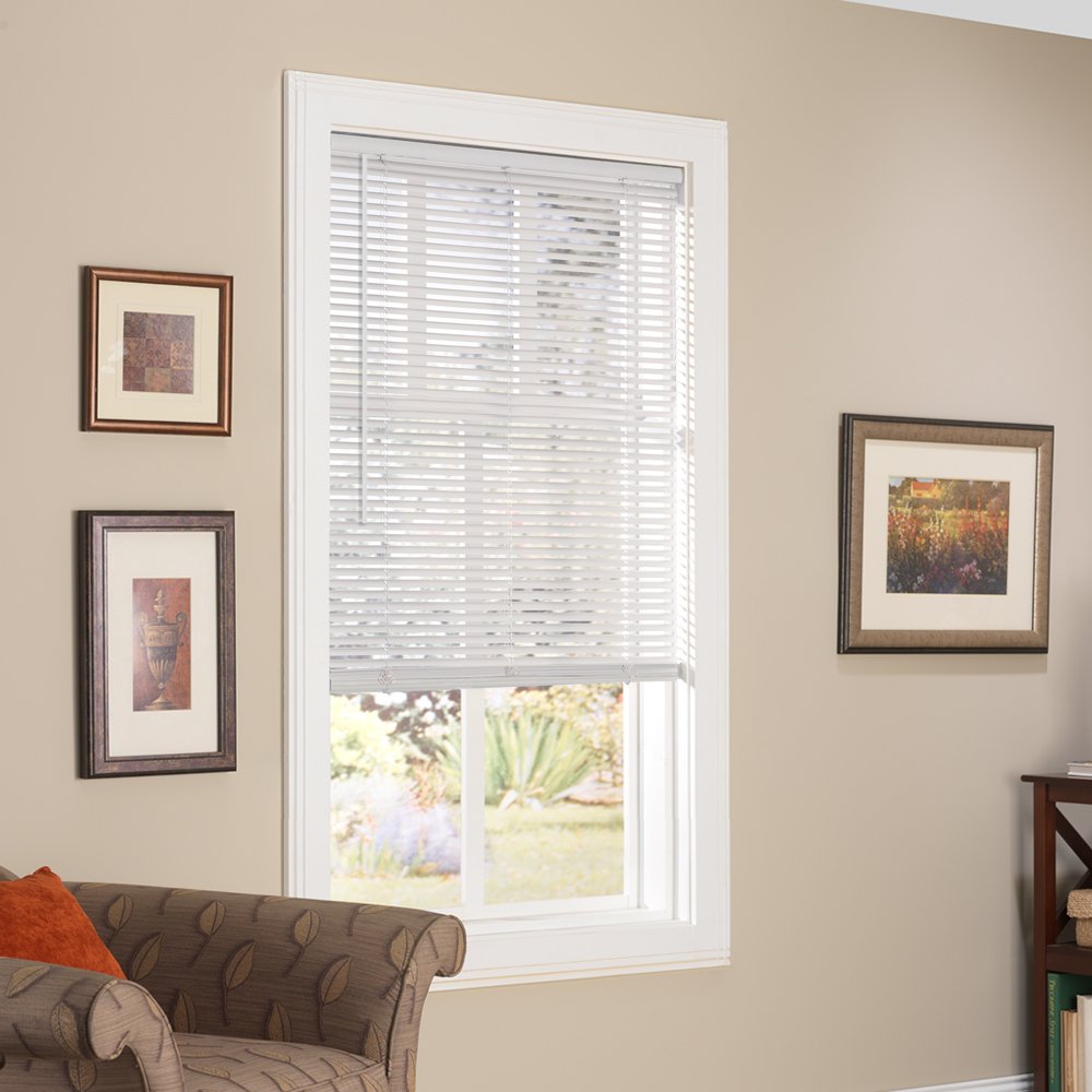 Lumino Vinyl Mini Blinds 1 Inch Cordless Room Darkening In Alabaster - 5975 W X 48 H (Over 700 Addl Custom Sizes) - Starting At