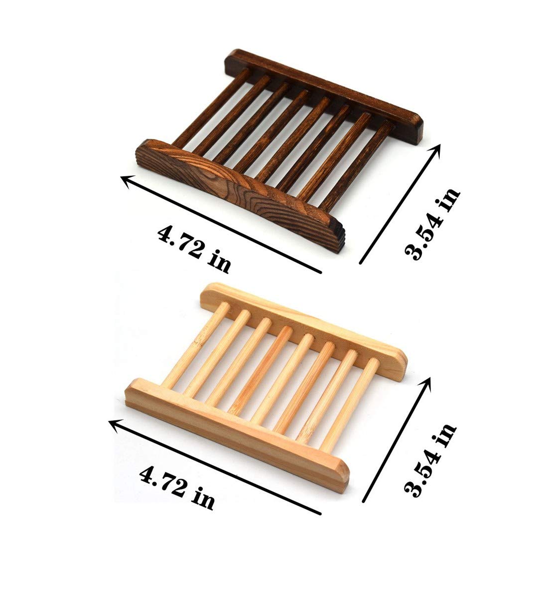 60 Piece Home Bamboo Wood Soap Holder Bathroom Wood Soap Dish Hand Craft Bathtub Shower Dish Accessories (Charcoal And Wooden)