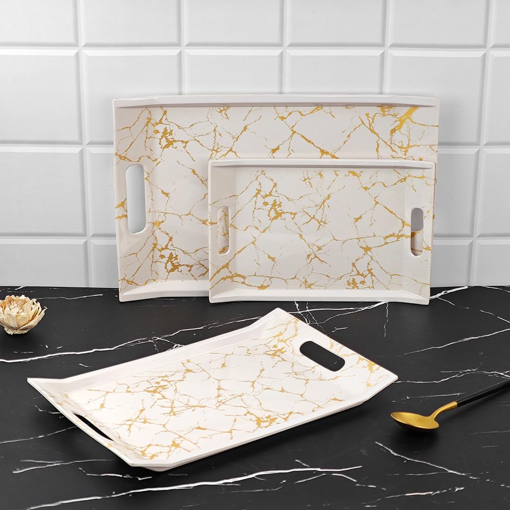U.P.C Serving Tray Set Handcrafted & HandPainted For Kitchen/Table & Home Decor/Dinning/Gifts/Restaurants/Living Room/Coffee T