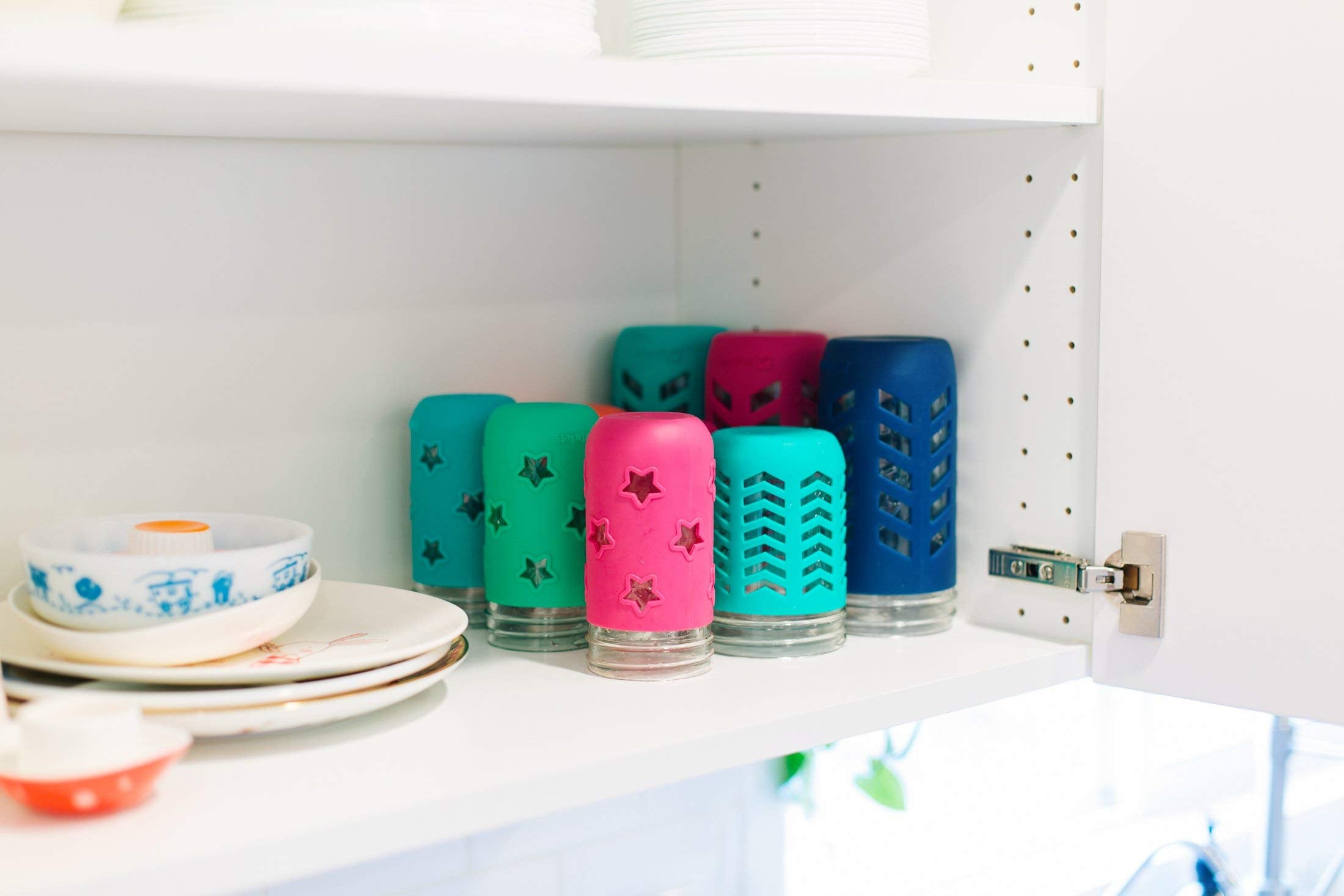 Jarjackets Silicone Mason Jar Protector Sleeve - Fits 12Oz Jelly Jars (4, Multicolor)