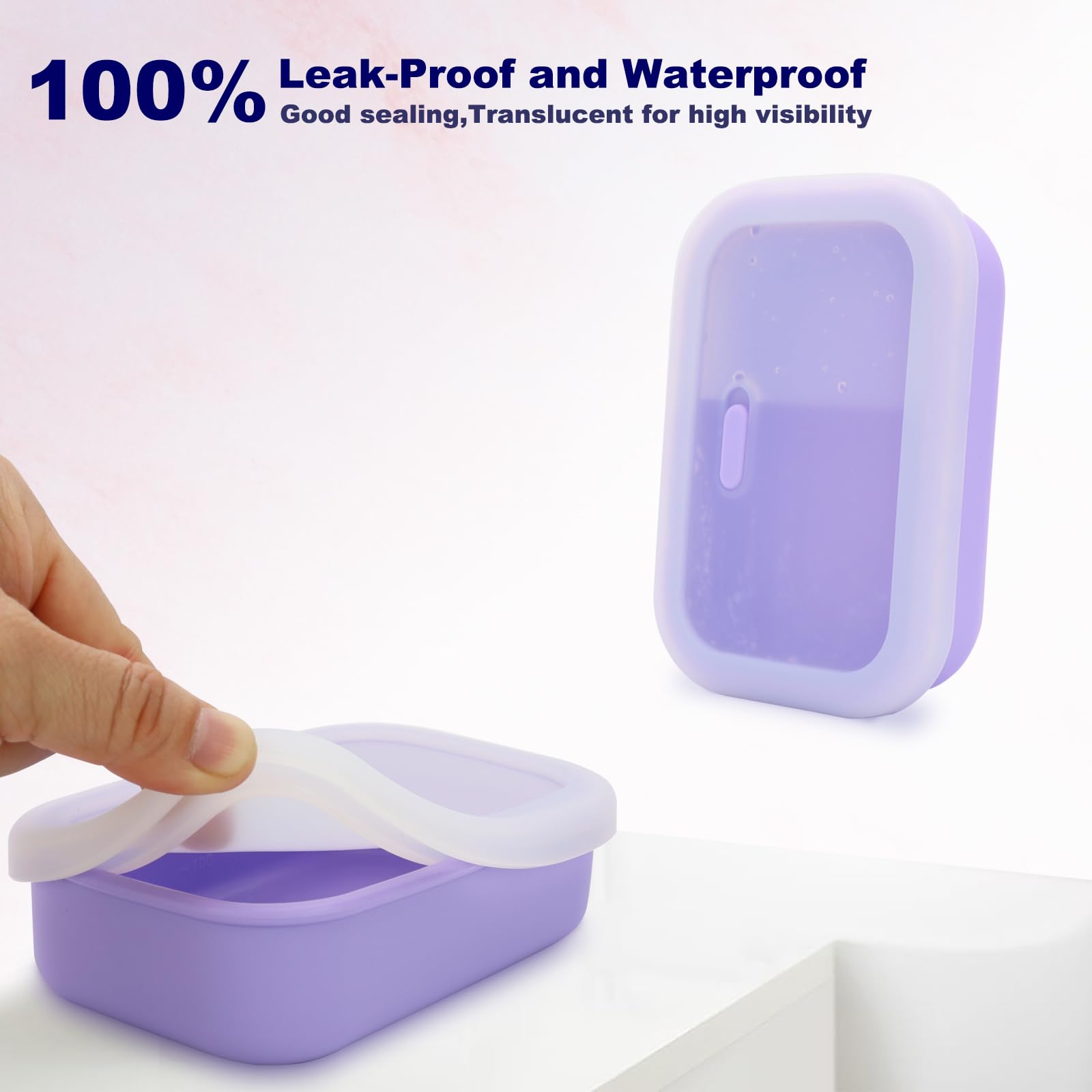 Leak Proof Travel Soap Case,Solid Shampoo Bar Holder, Silicone Soap Container With Draining Layer, Portable Bar Soap Holder For