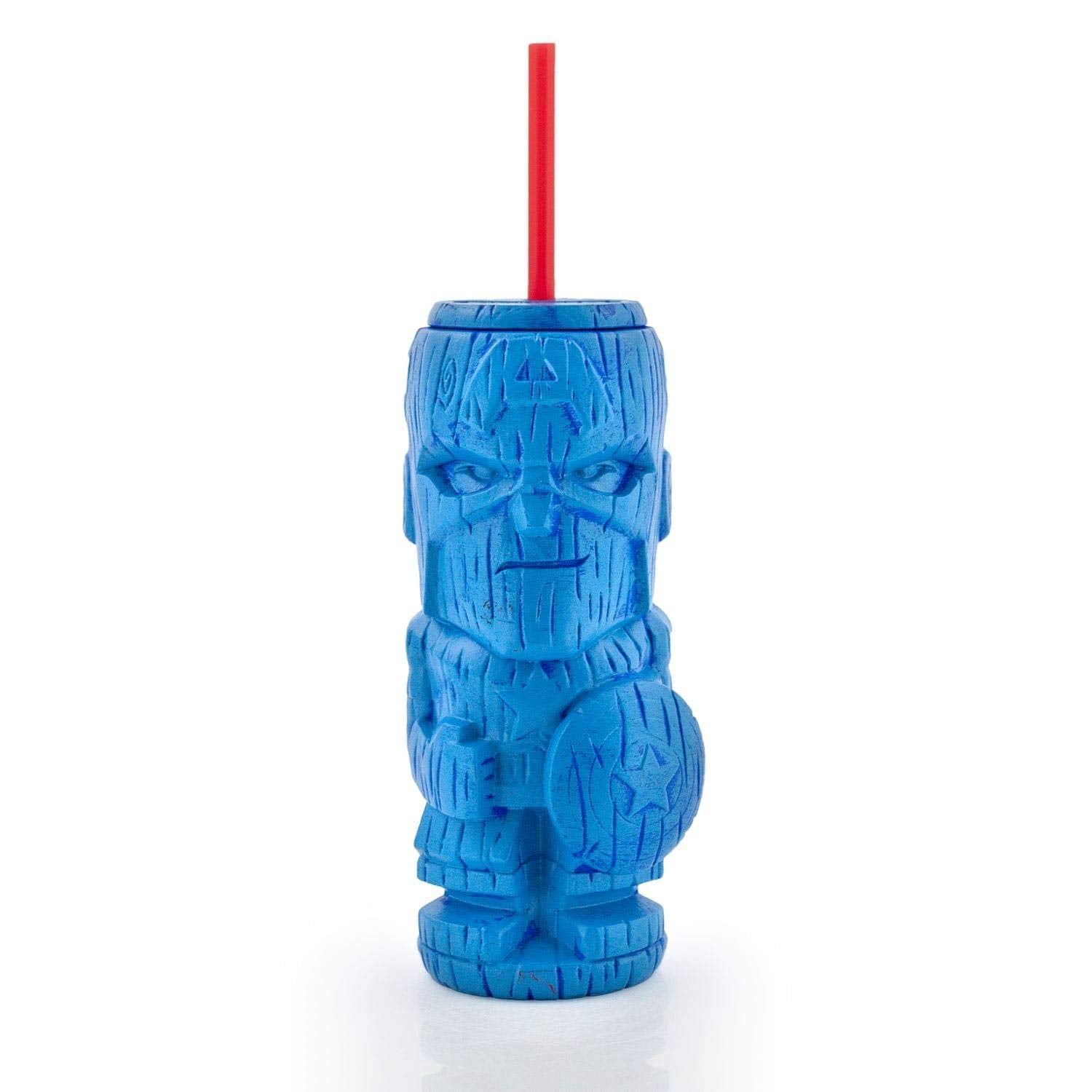 Captain America Geeki Tikis Marvel Tumbler | Official Marvel Collectible Plastic Tiki Style Cup | Holds 19 Ounces