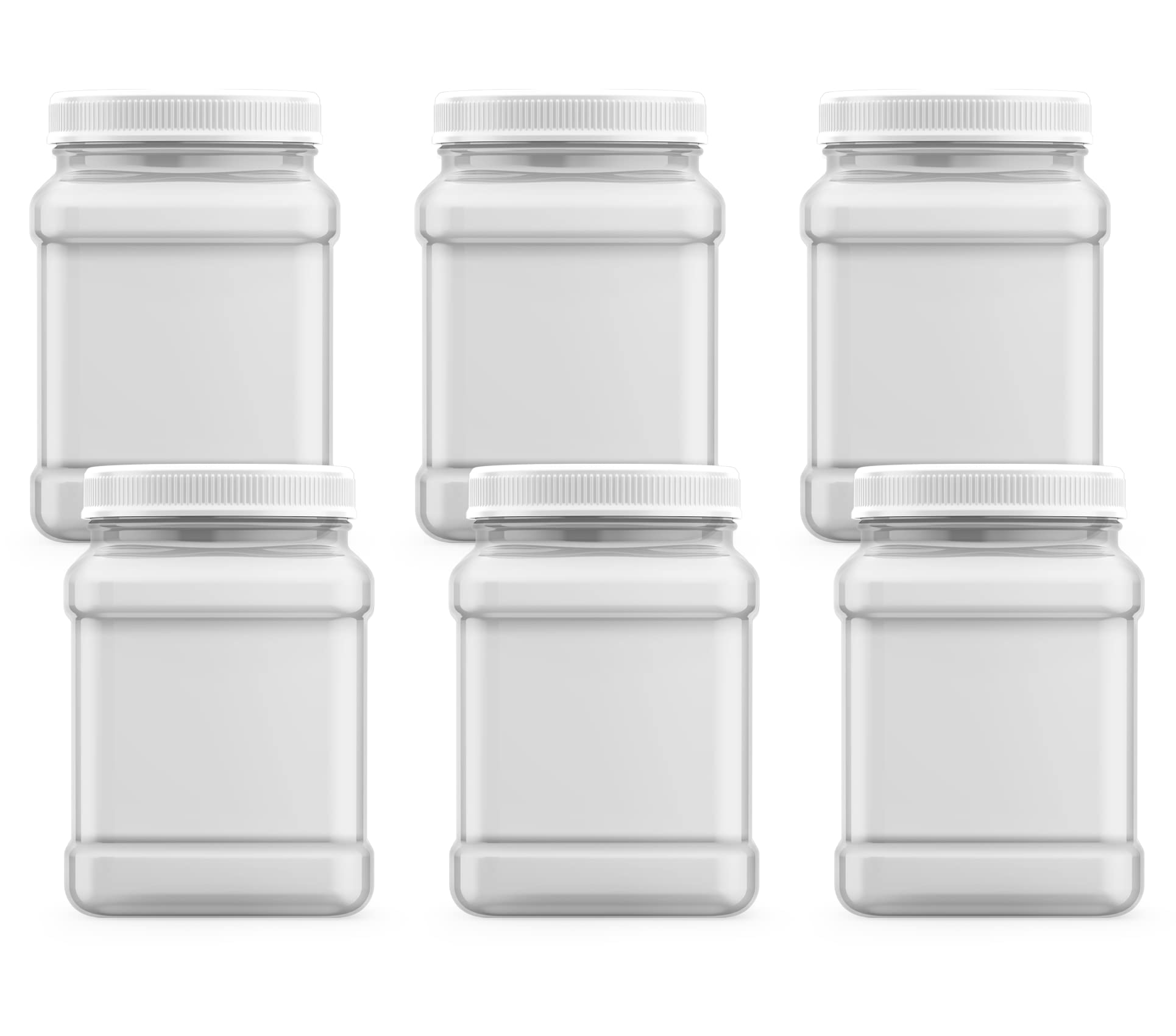 Mountain West, Square Jars, 64 fl Oz (6 Pack)