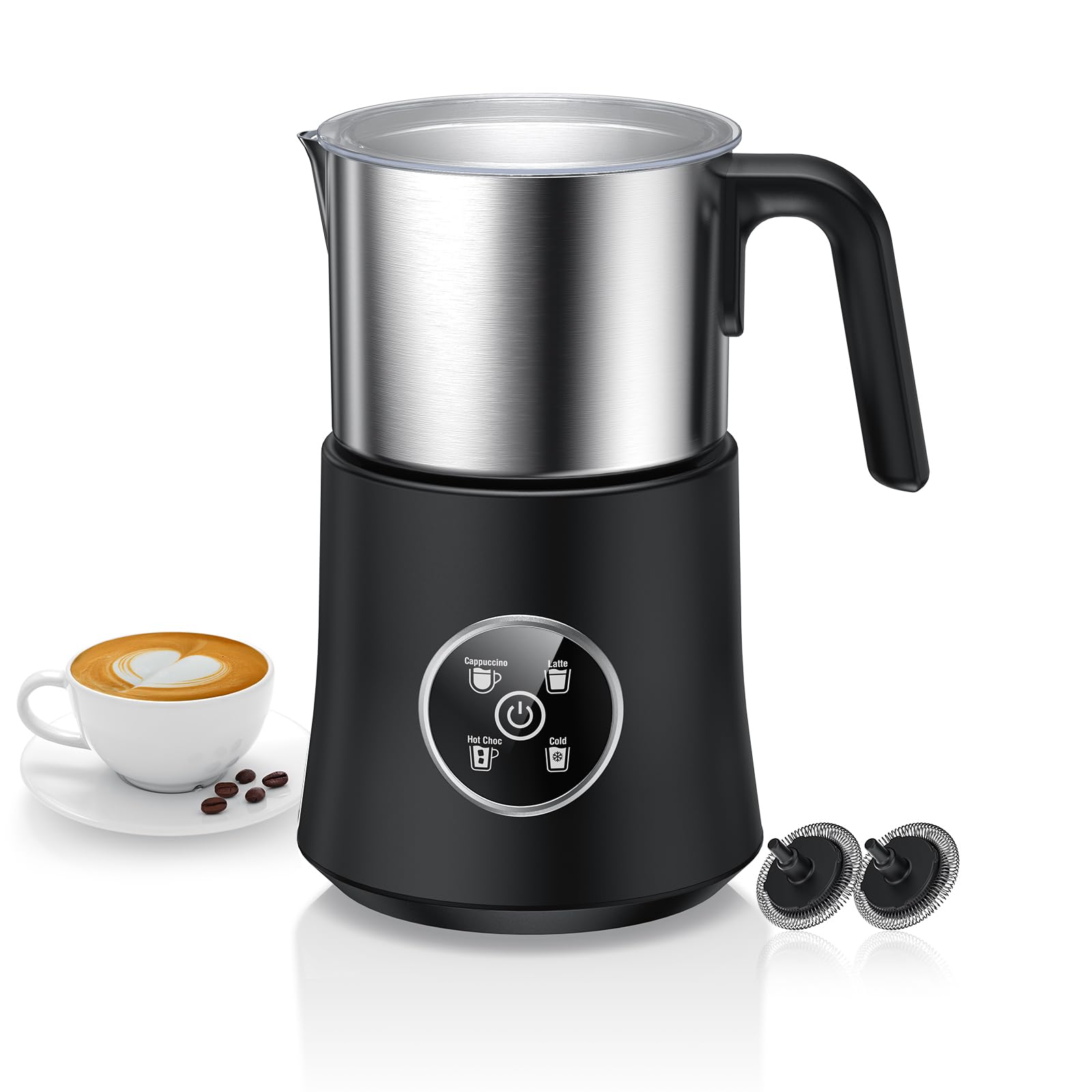 Milk Frother and Steamer, Large Capacity Detachable Electric Milk Frother, Automatic Warm and Cold Foam Maker, Hot Chocolate Mak