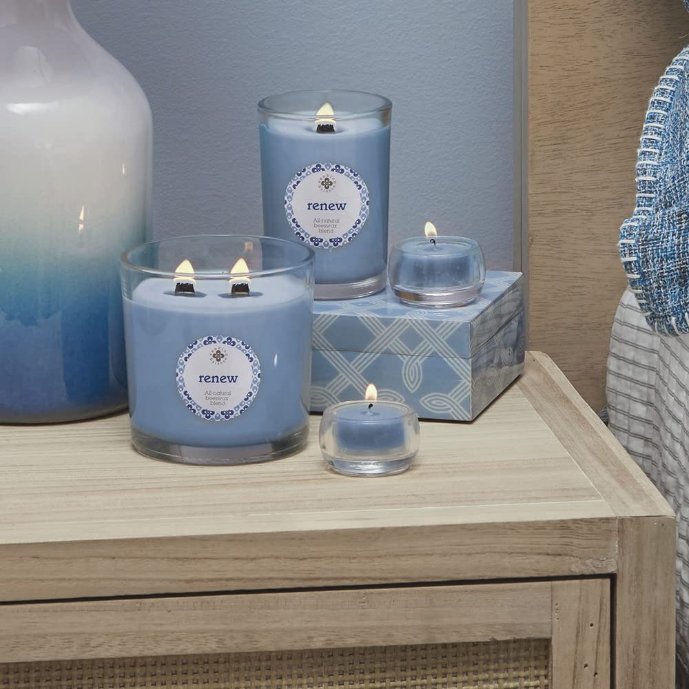 Root Candles Seeking Balance Wood Wick Spa Candle Aromatherapy Candles, 12-Ounce, Renew: Sea Cypress & Cedar Leaf