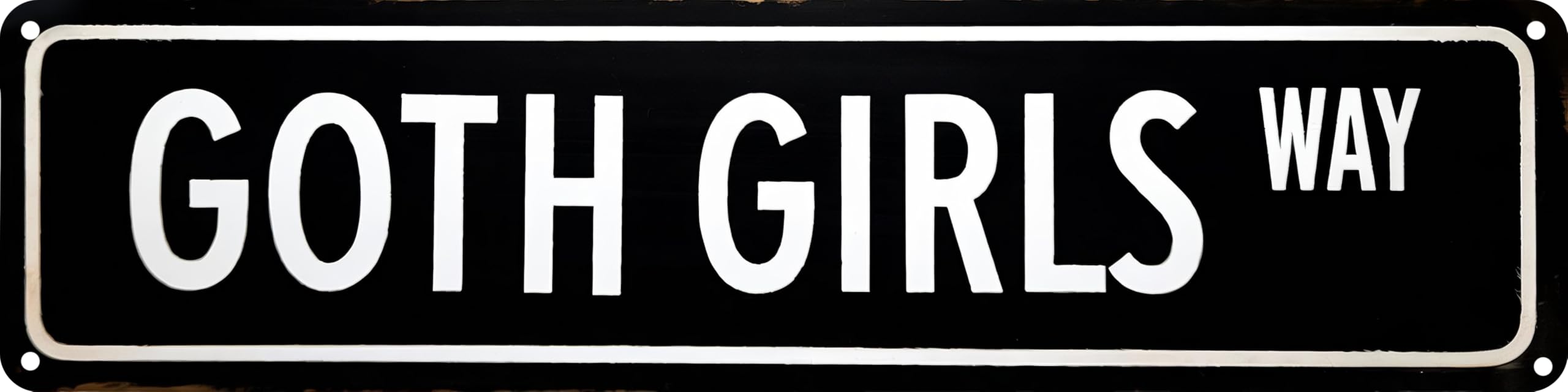 FWBOYSV Goth Girls Way Metal Sign 4x16in Aesthetic Street Plaque for Room Door Bar Hallway Home Retro Decor Gift