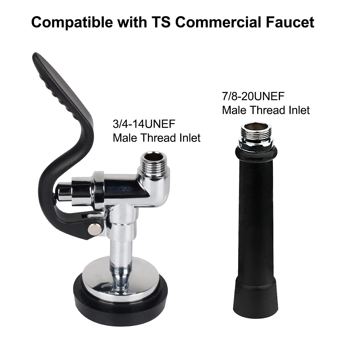 Kwode Pre-Rinse Spray Valve Head For All Commercial Kitchen Sink Faucet, High Pressure Dish Sprayer Nozzle With Hand Grip Assemb