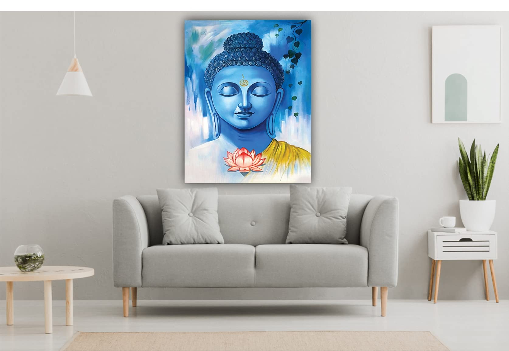 Infinity Interiors Calm Face Lord Buddha 3D Wall Stickers Pvc Self Adhesive Vinyl Wall Poster For Living Room, Hall, Play Room,