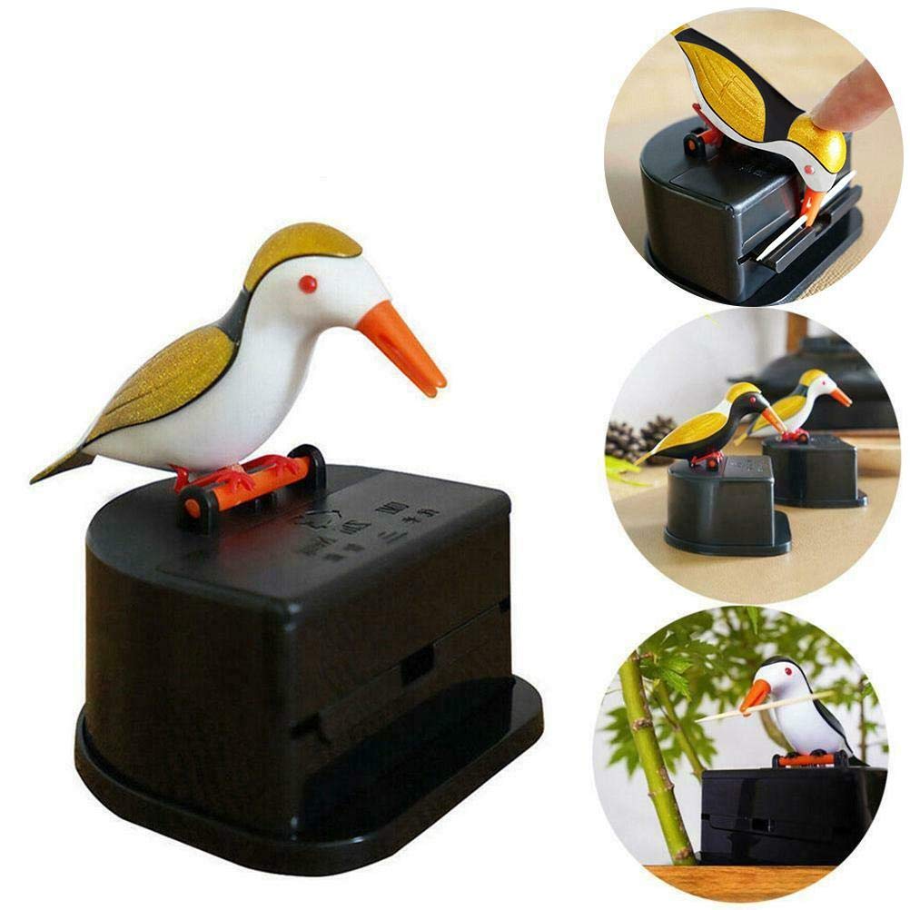 Little Bird Toothpick Dispenser, Push Type Toothpick Bird Dispenser, Woodpecker Toothpick Dispenser, Table Toothpick Case Storag