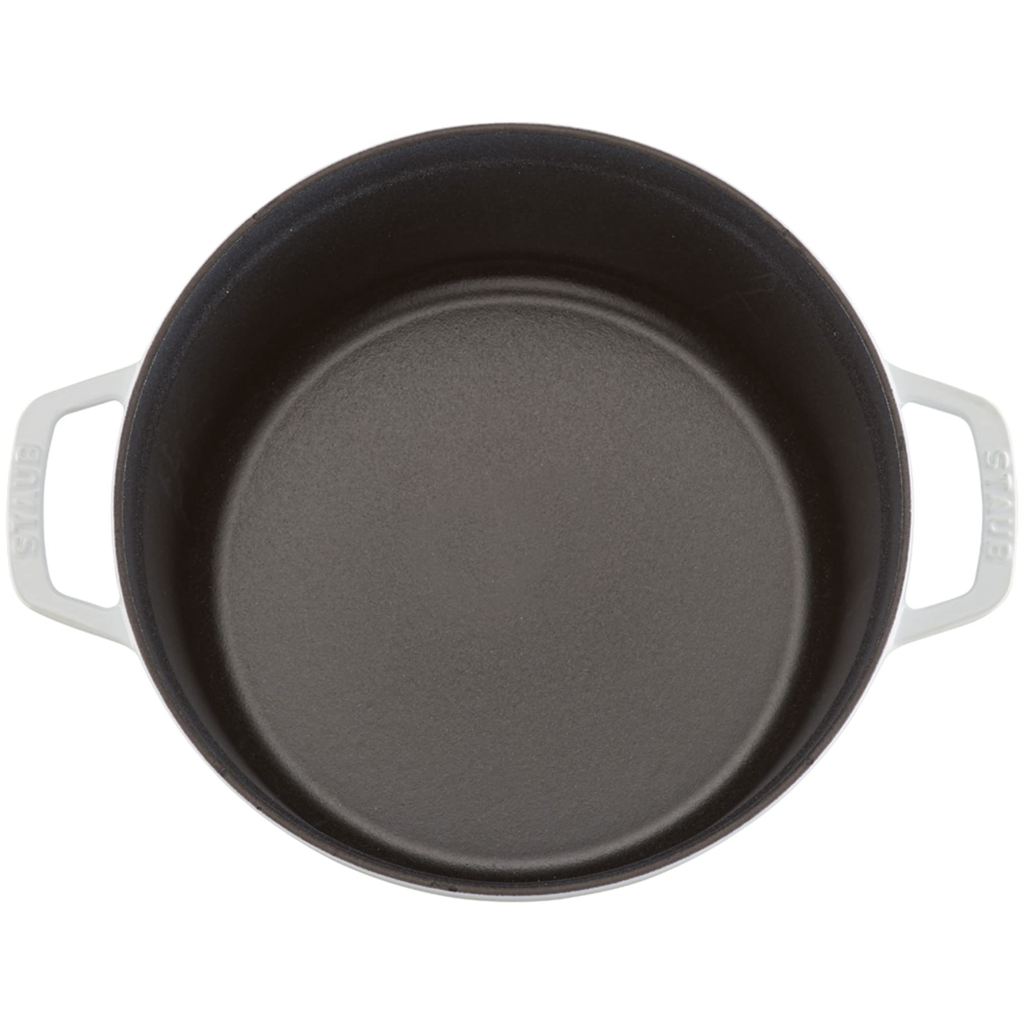 Staub Cast Iron Dutch Oven 5.5-Qt Round Cocotte, Made In France, Serves 5-6, White