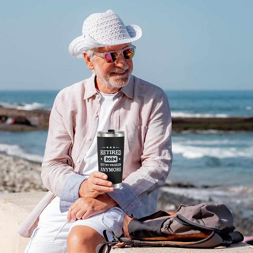 Qtds Retirement Gifts For Men 2024 - Best Funny Retirement Gifts For Teachers Coworkers Boss Doctors - Retired Gifts For Men, Hu