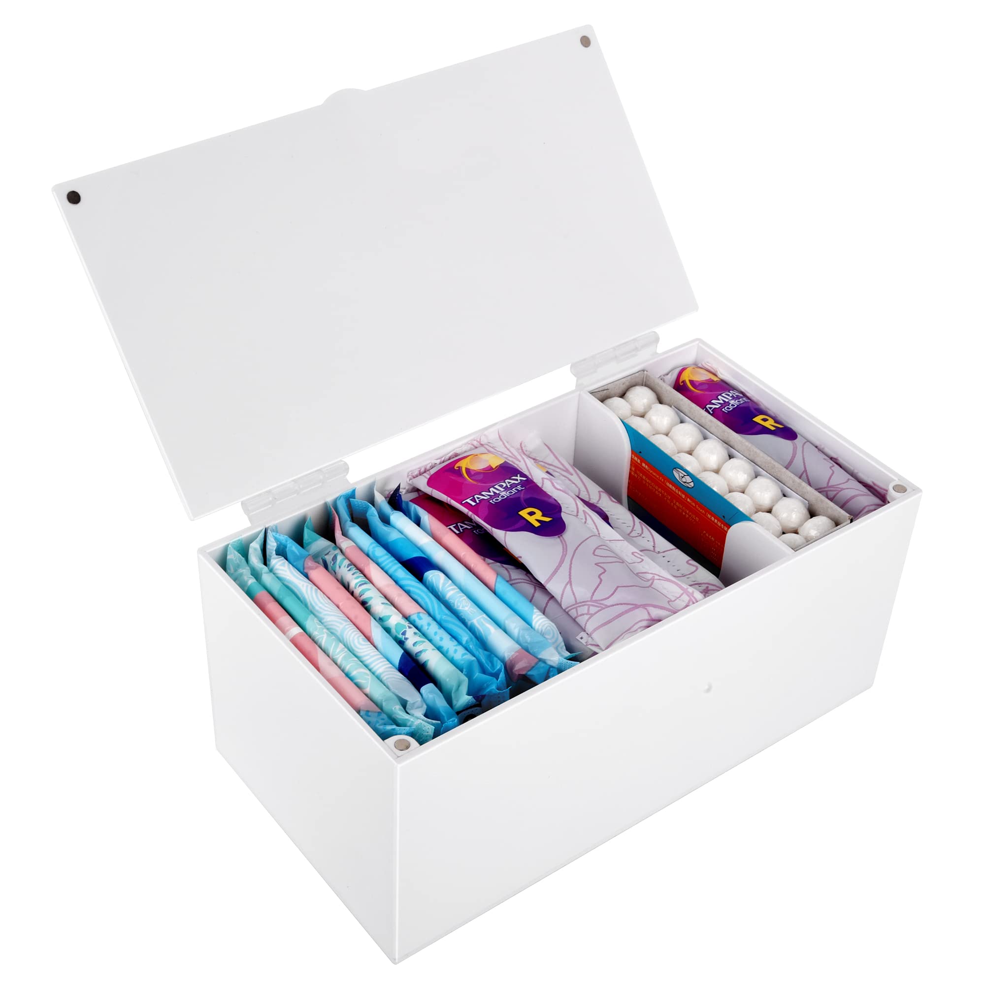 ChengFu Acrylic Magnetic Sanitary Napkin Storage Container, Pad Holder for Period, Sanitary Napkin Holder, Pad and Tampon Holder