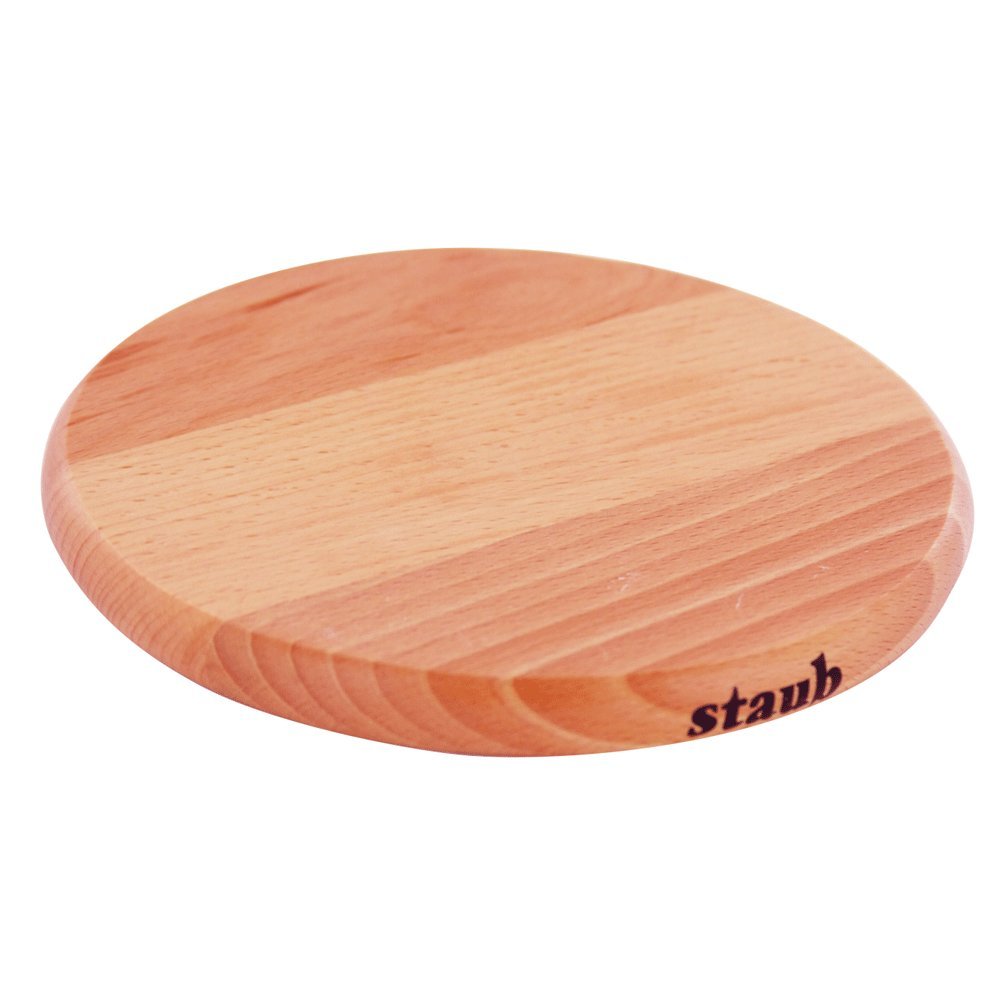 Staub Round Magnetic Wood Trivet, 6''