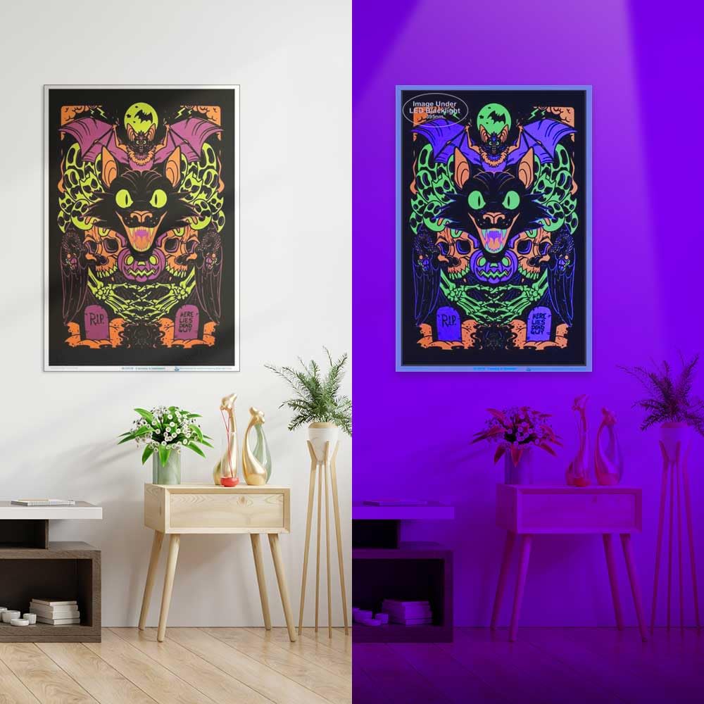 Every Day Is Halloween Blacklight Poster - Authentic Blacklight-Reactive Flocked Material - 23'' X 35''