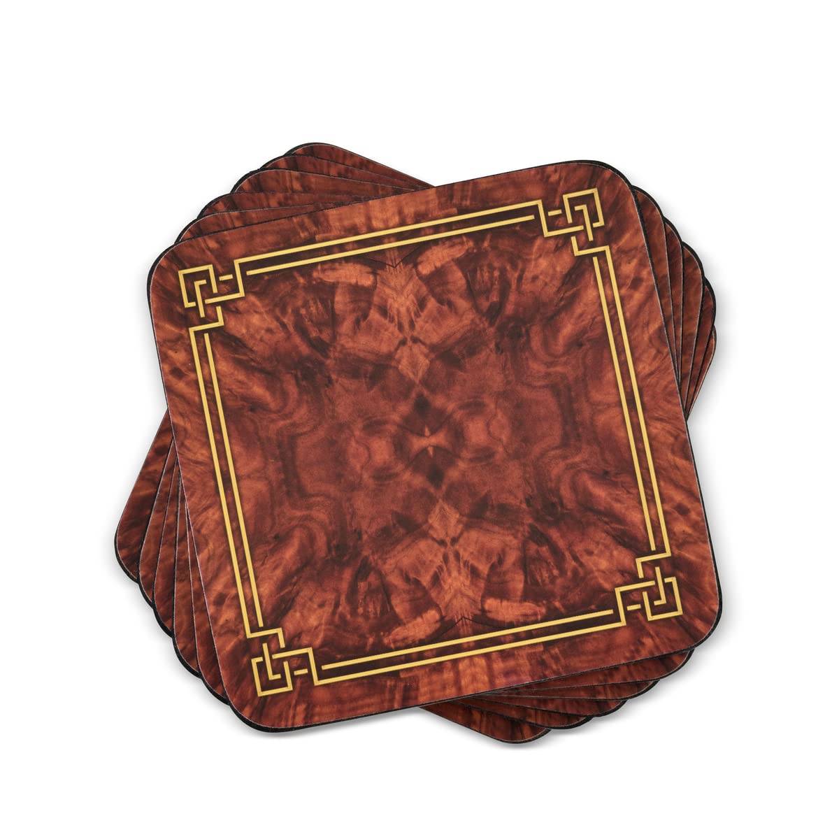 Pimpernel Walnut Burlap Collection Coasters | Set Of 6 | Cork Backed Board | Heat And Stain Resistant | Drinks Coaster For Table