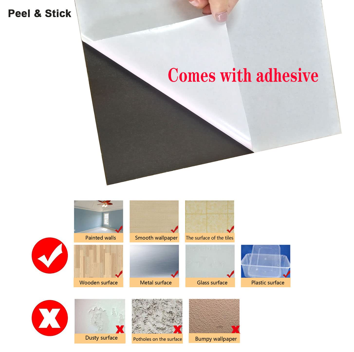 10 Sheets Self-Adhesive Aluminum Mosaic Peel And Stick Metal Tiles 3D Wall Sticker Panel Backsplash For Kitchen & Bathroom (12''