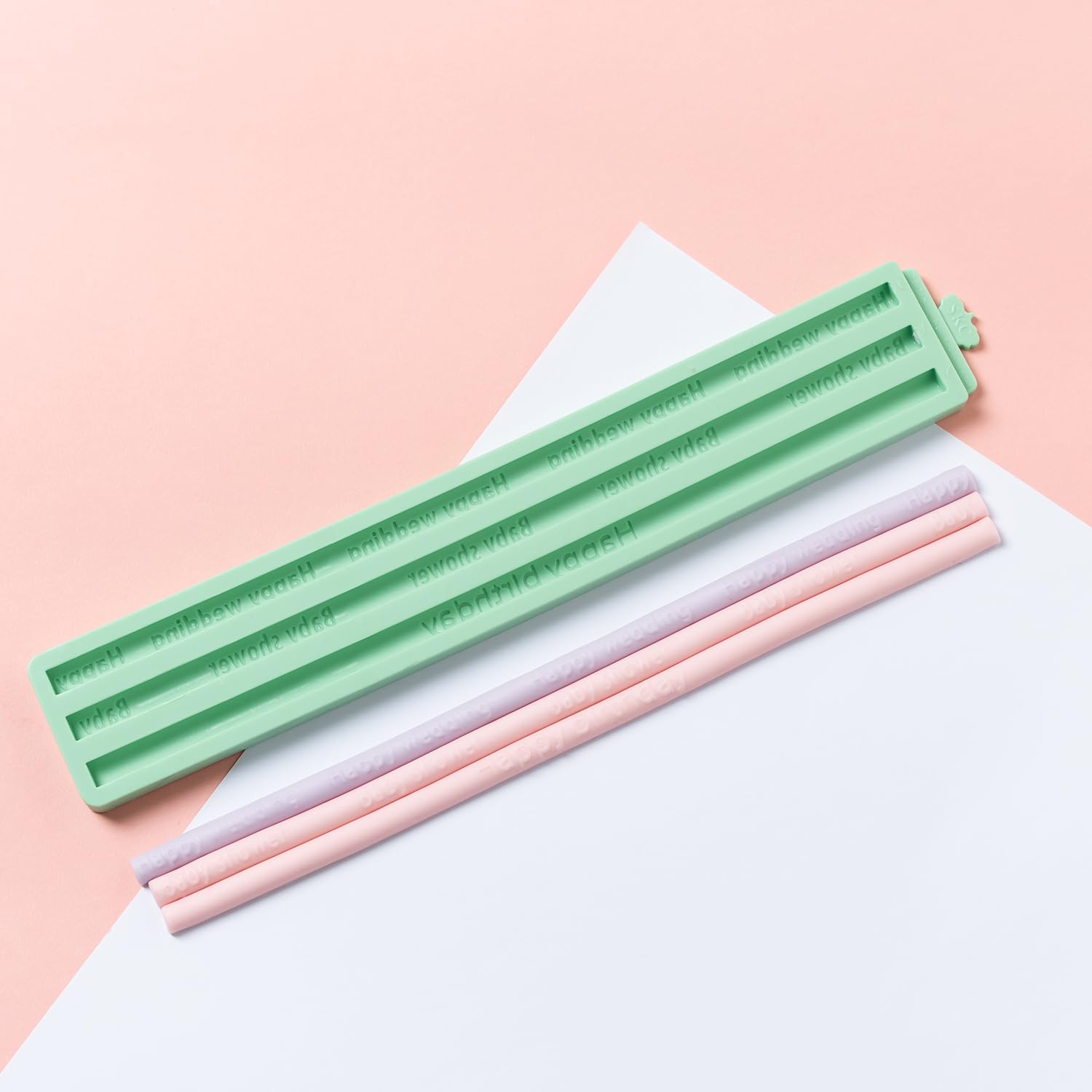 Kalaien Hemp Rope Fondant Chocolate Molds,Happy Birthday Silicone Molds For Clay, Iod Molds For Air Dry Clay, Candy Chocolate Ba