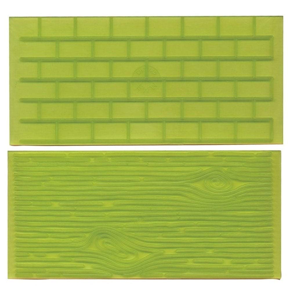 Fmm Tree Bark And Brick Wall Impression Mat, Set 1