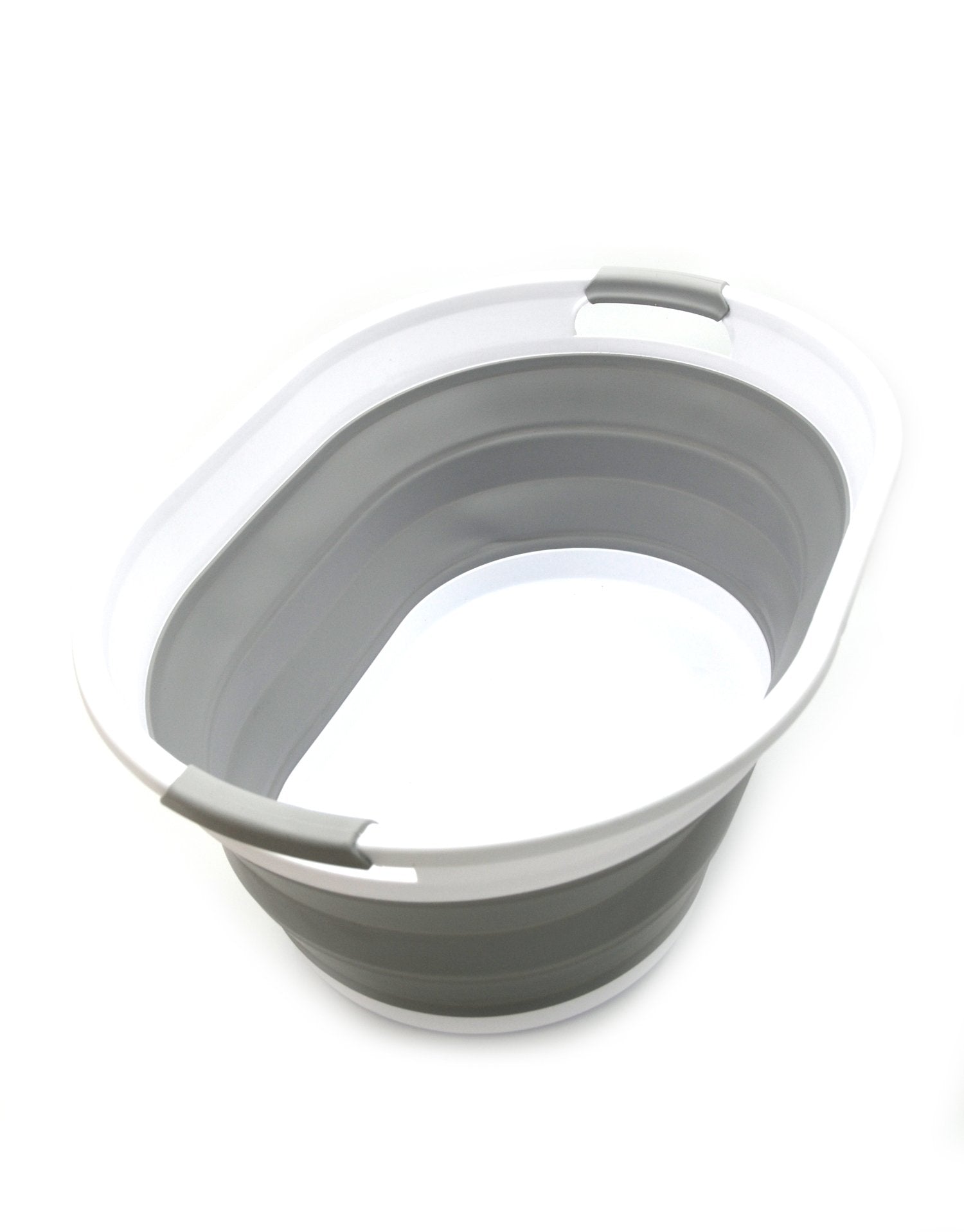 Sammart 28L (7.4 Gallon) Collapsible Plastic Laundry Basket-Oval Tub/Basket - Portable Washing Tub-Space Saving Laundry Hamper,