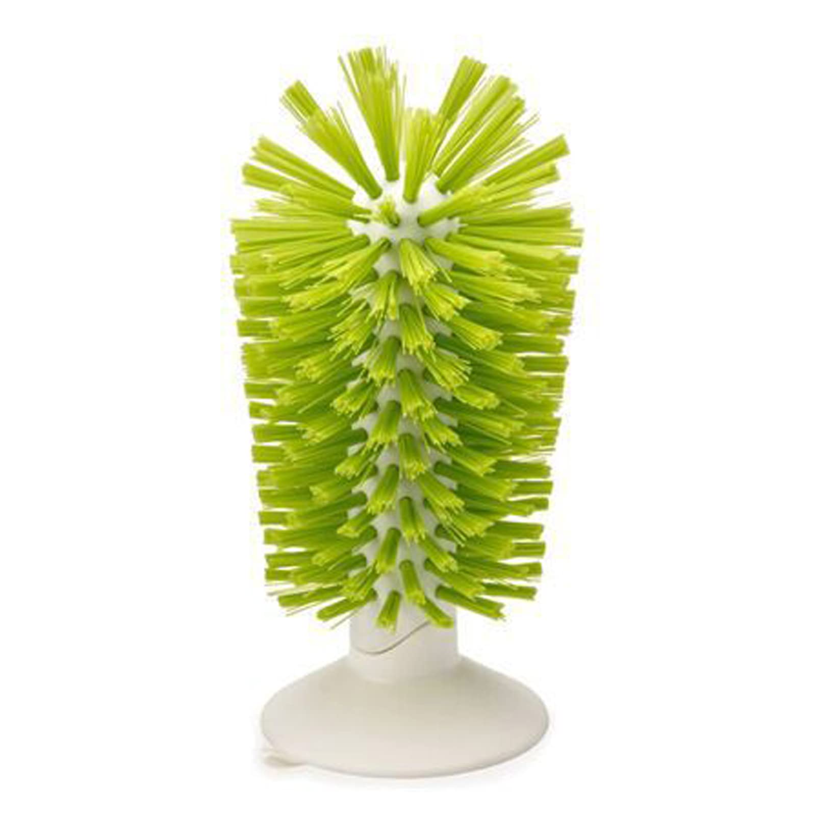 Hengkaising Brush-Up Glass Brush With Suction Cup Upright Stays In Sink Bristle Scrub Kitchen Bottle Cleaning Washing (Green)