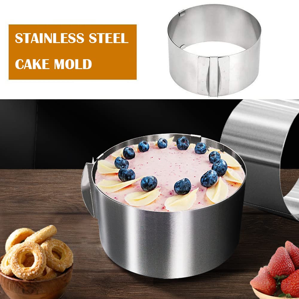 Utoolmart Cake Mold, Cake Ring, Adjustable Round Stainless Steel 2.36 To 4 Inch Cake Mold, Cake Baking Supplies 1Pcs