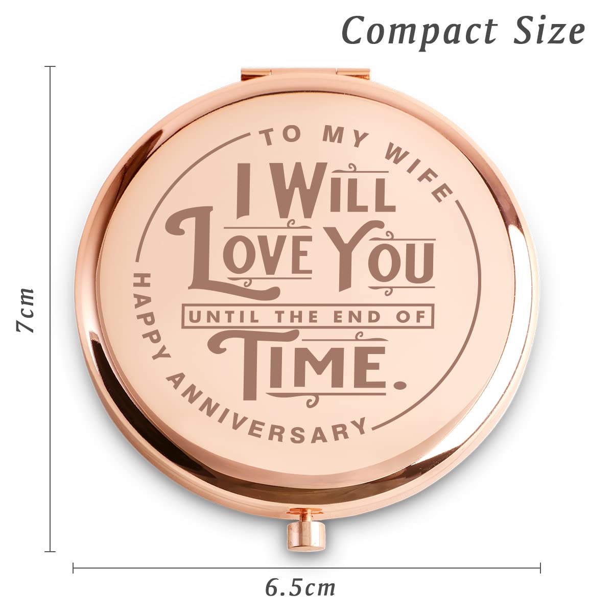 Happy Anniversary Compact Mirror For Wife, Personalized Wedding Anniversary Prestents For Her, Best Romantic Anniversary Marriag