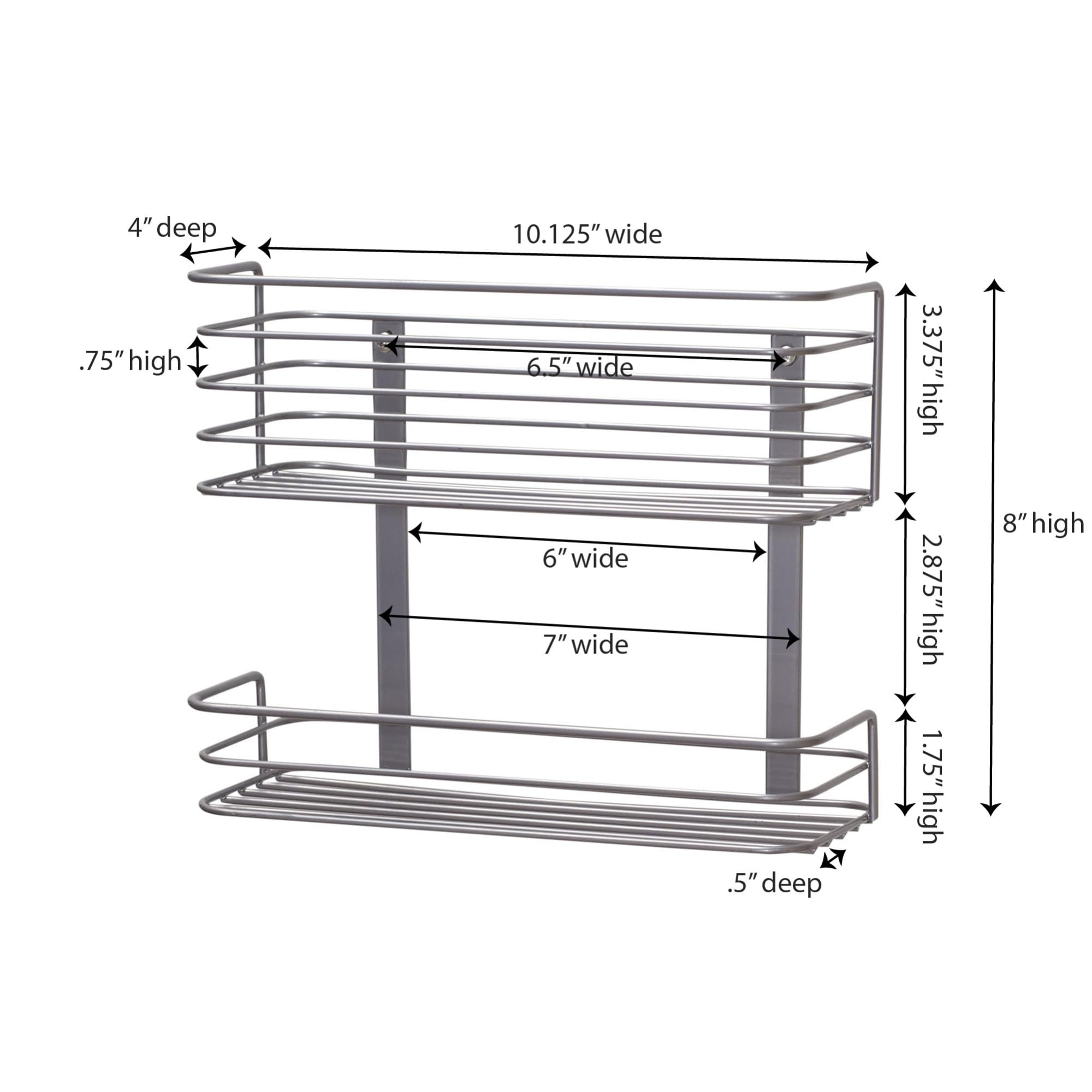 Household Essentials 1228-1 Double Basket Door Mount Cabinet Organizer | Mounts To Solid Cabinet Doors Or Wall