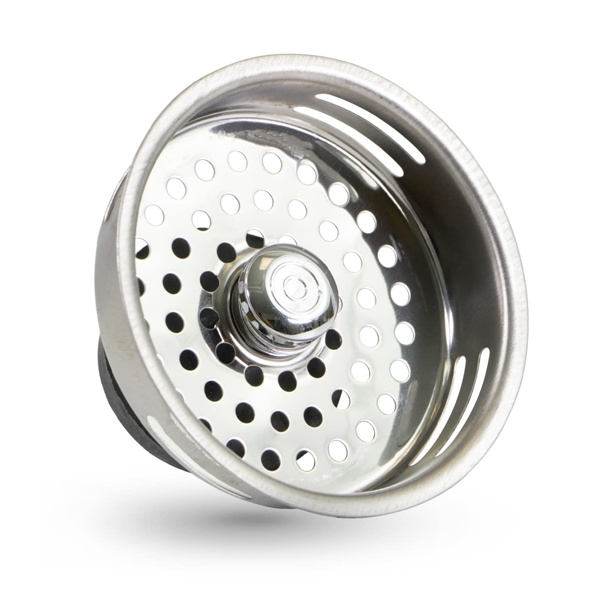 Highcraft 9843 Stainless Steel Kitchen Sink Strainer Basket-Replacement For Standard Drains (3-1/2 Inch) -Universal Style Rubber