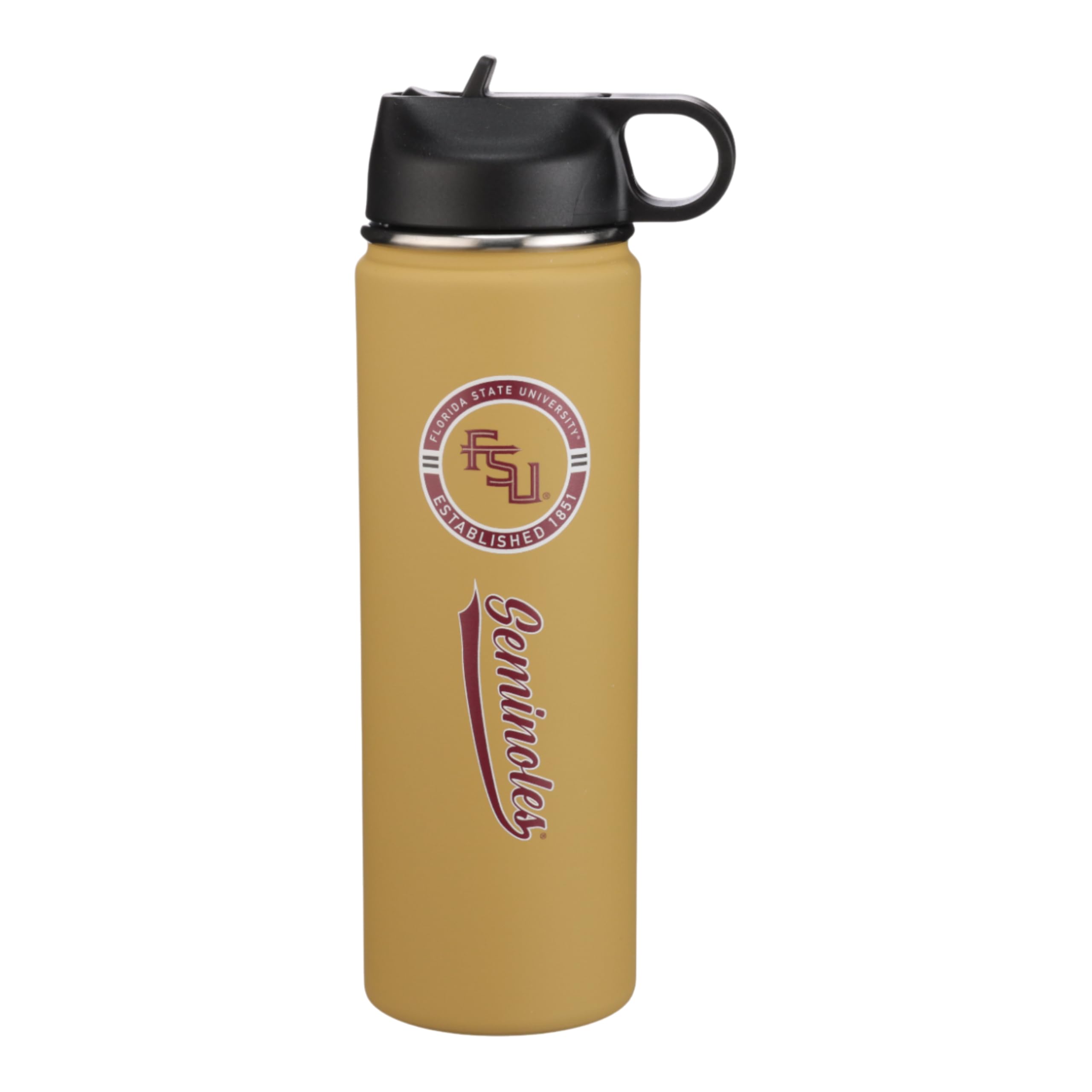 The Memory Company Officially Licensed 22oz Rubberized Water Bottle, Florida State University