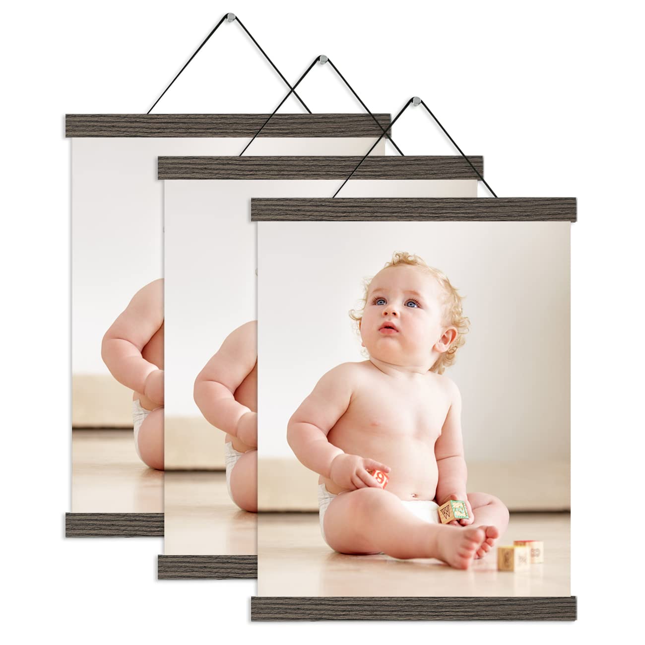 Yk Artwood 16X20 16X24 Poster Frame, Magnetic Light Wood Wooden Frame Frames Hanger For Photo Picture Canvas Artwork Wall Hangin