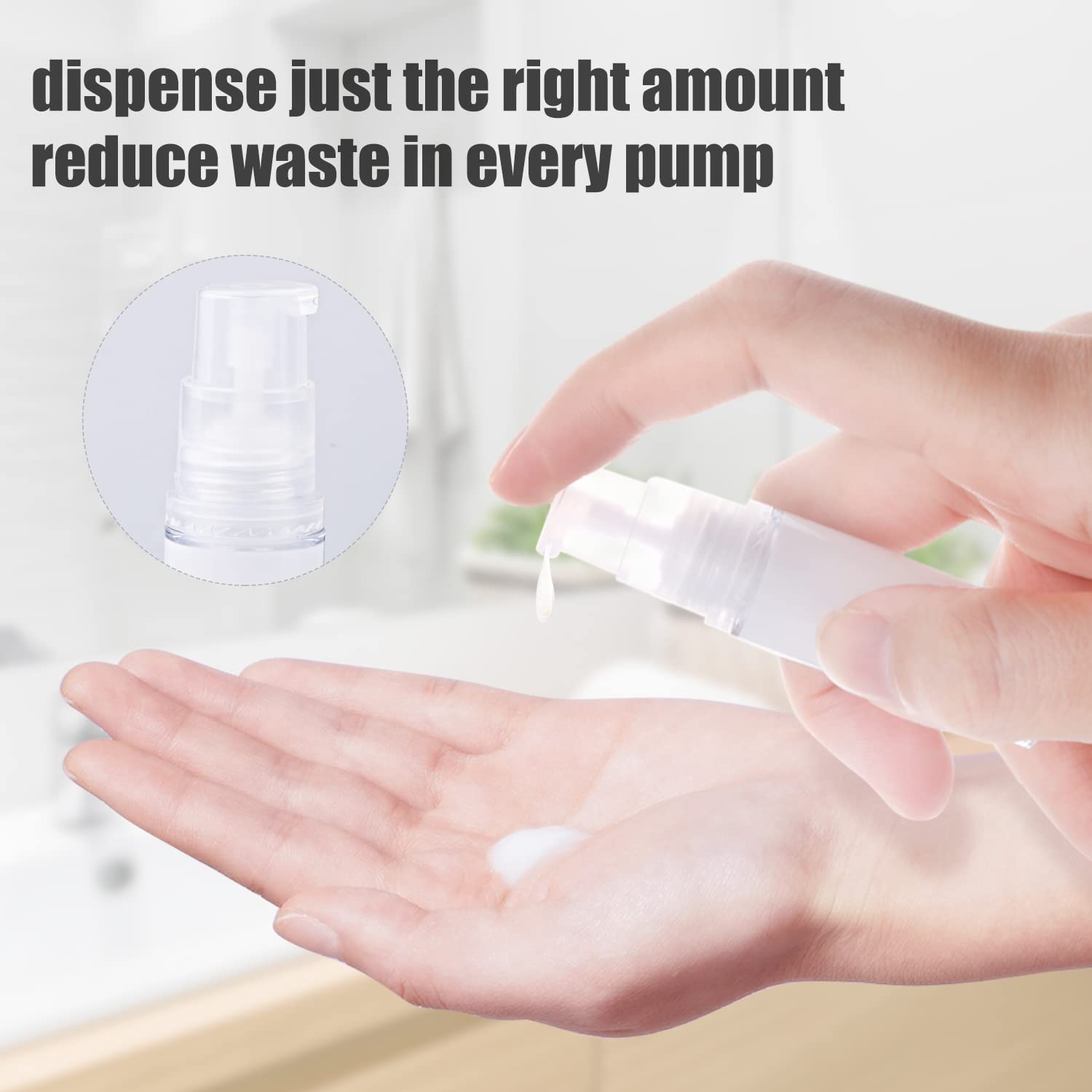 BOSMIOW 20 Packs Airless Lotion Pump Bottles 5ml Vacuum Pump Bottle Cosmetic Cream Dispenser Travel Refillable Containers